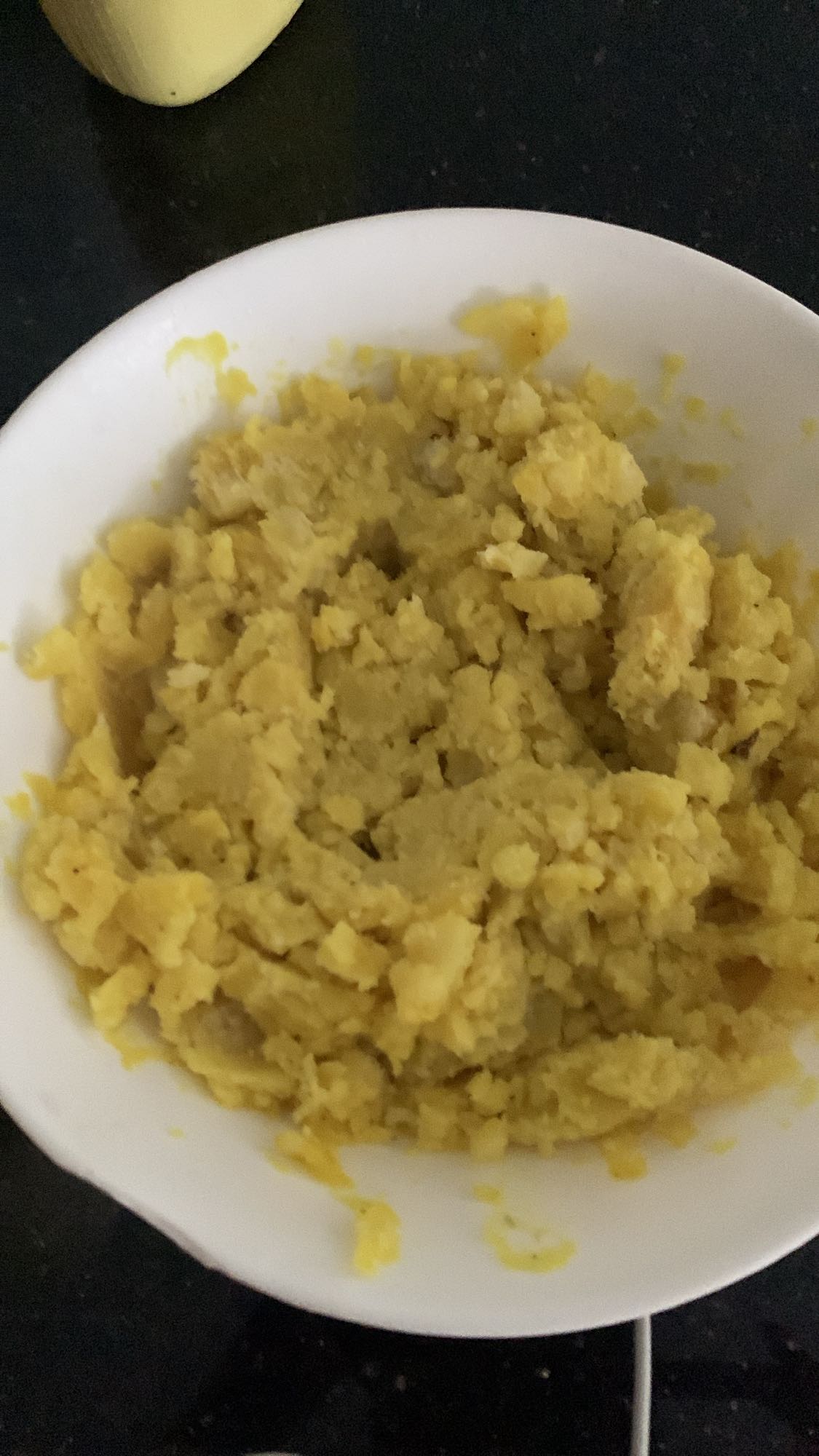 Mashed boiled plantain