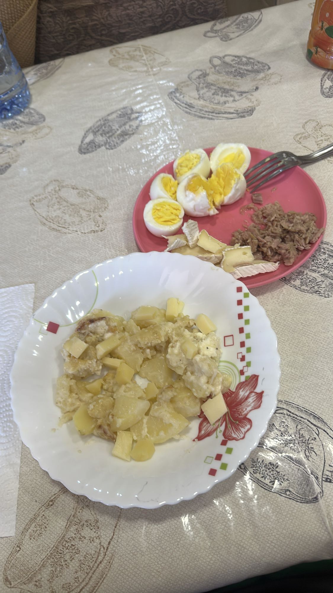 Eggs, Tuna, Potato Cheese