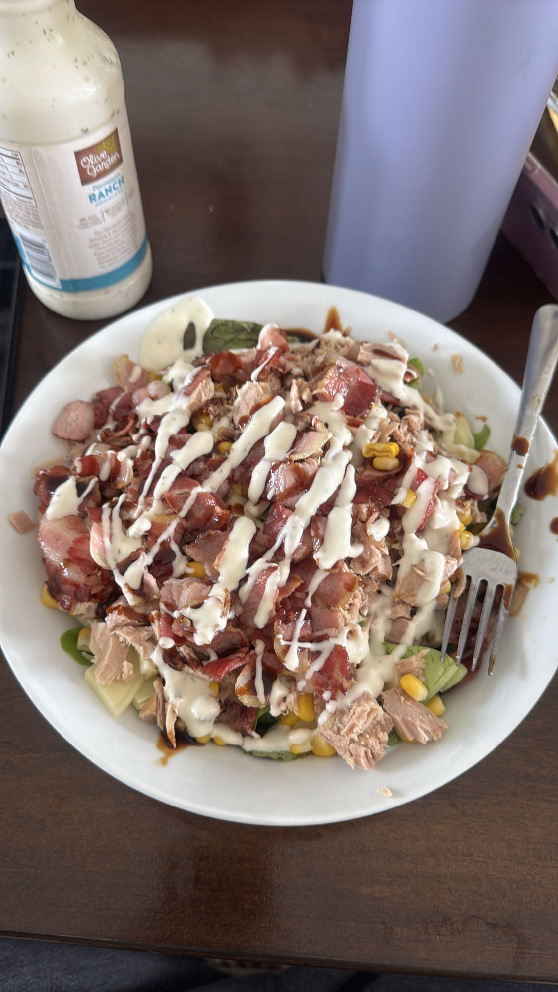 Ensalada con atún y tocino