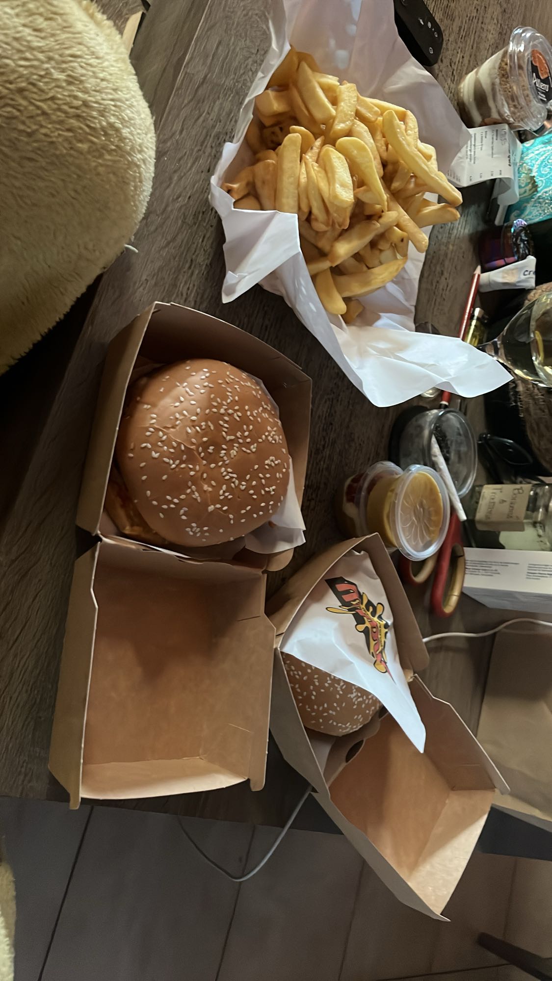 Repas burger et frites