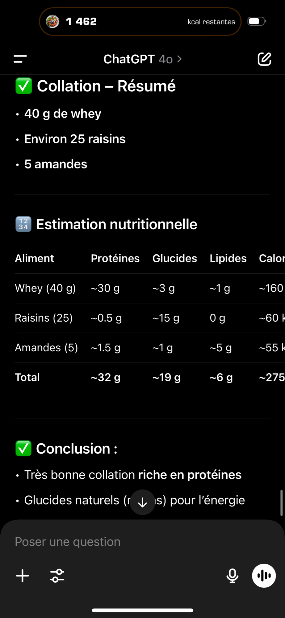 Collation protéinée