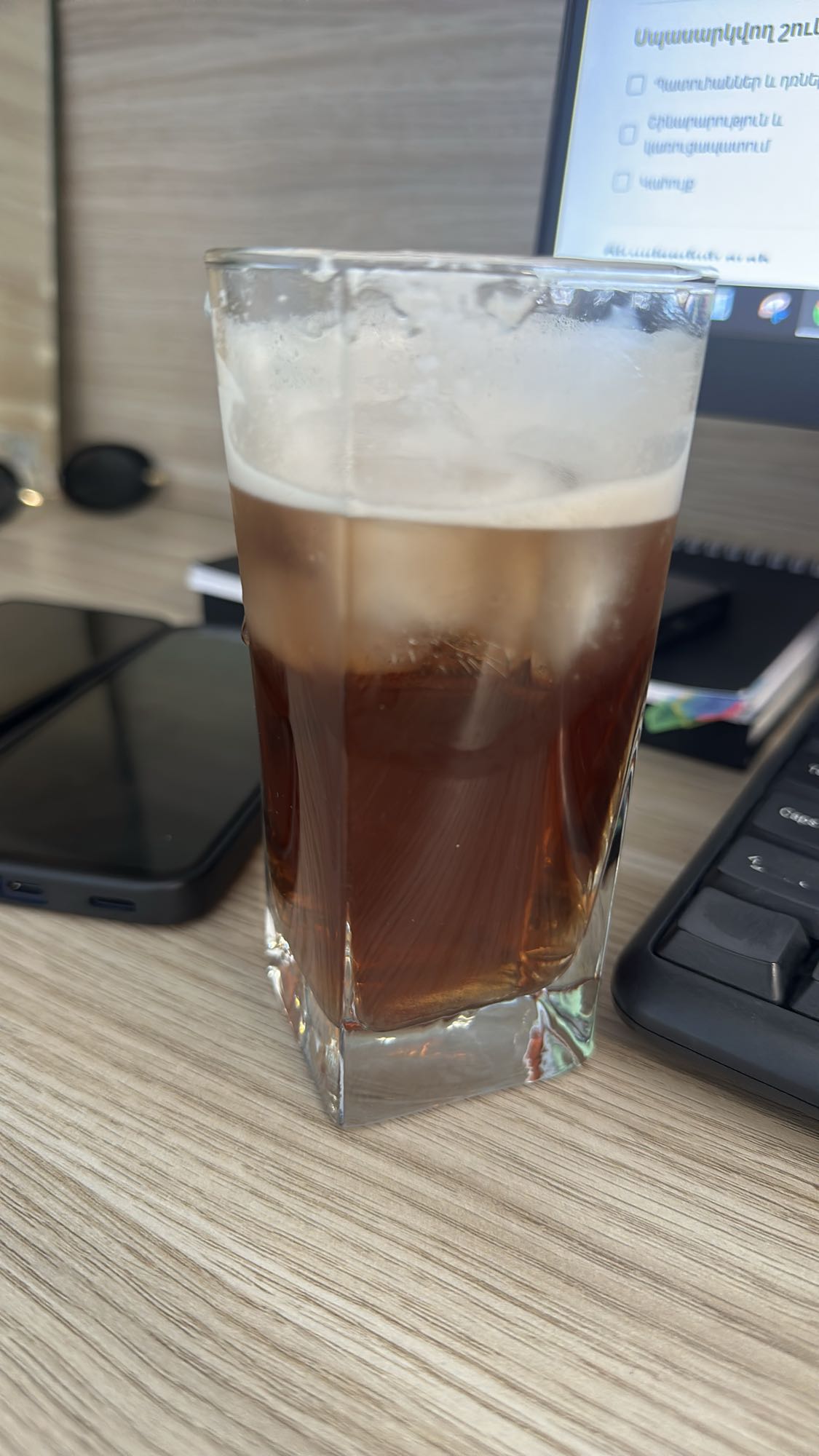 Iced black coffee