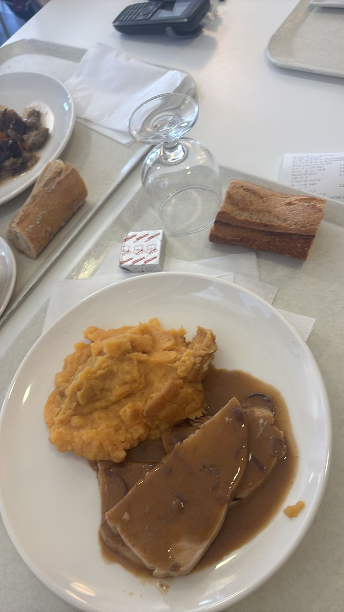 Purée et rôti de porc