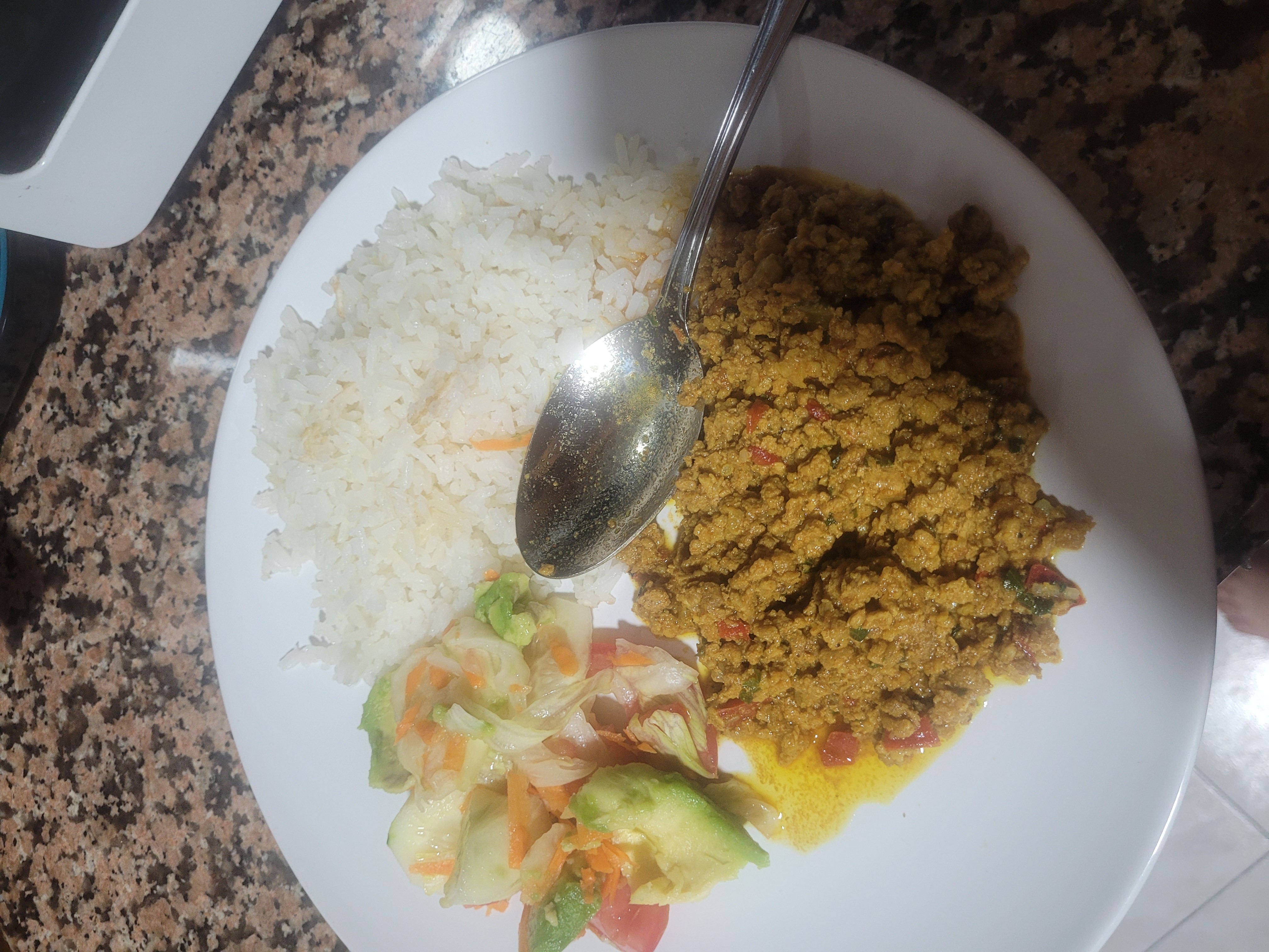 Arroz con carne molida