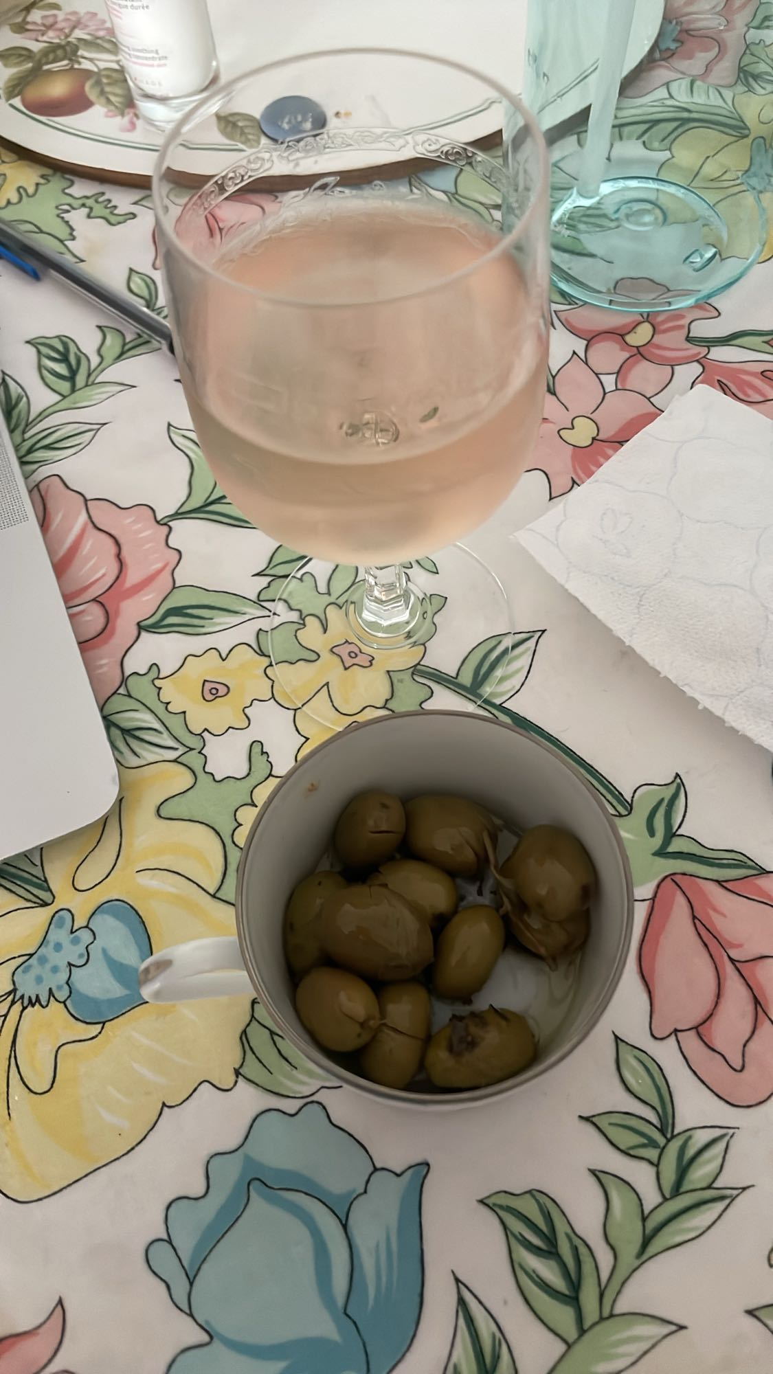 Olive and Rosé Wine