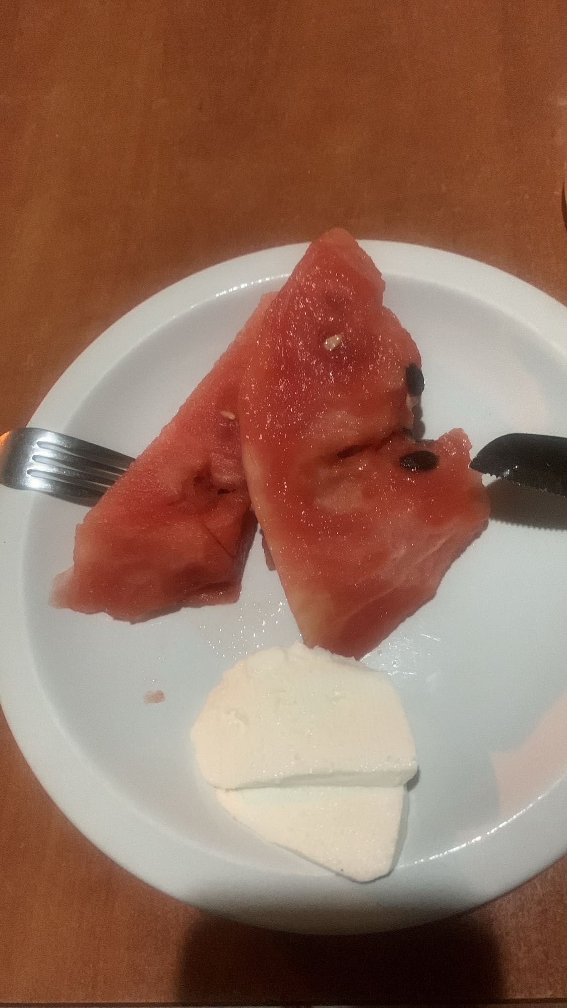 Watermelon and white cheese