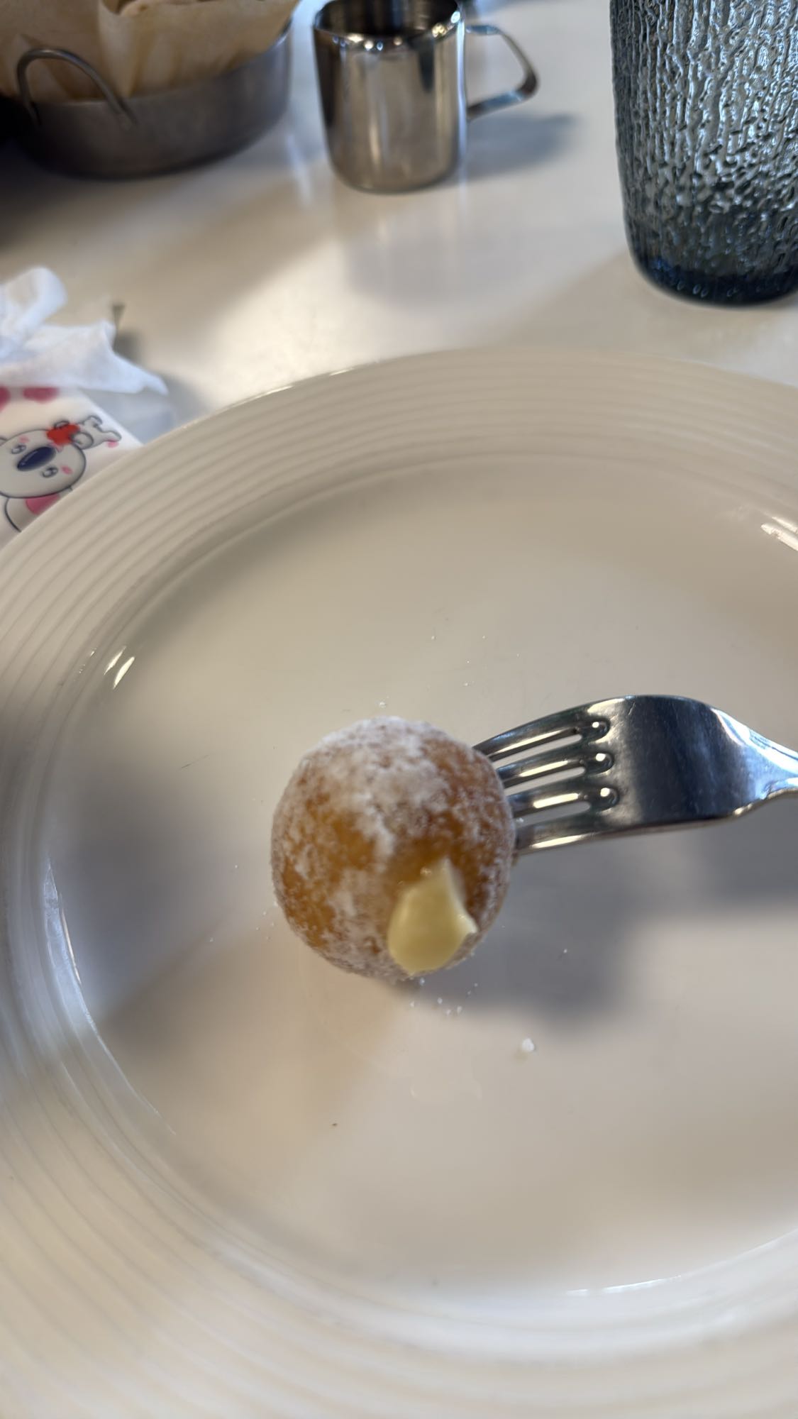Mini cream-filled donut