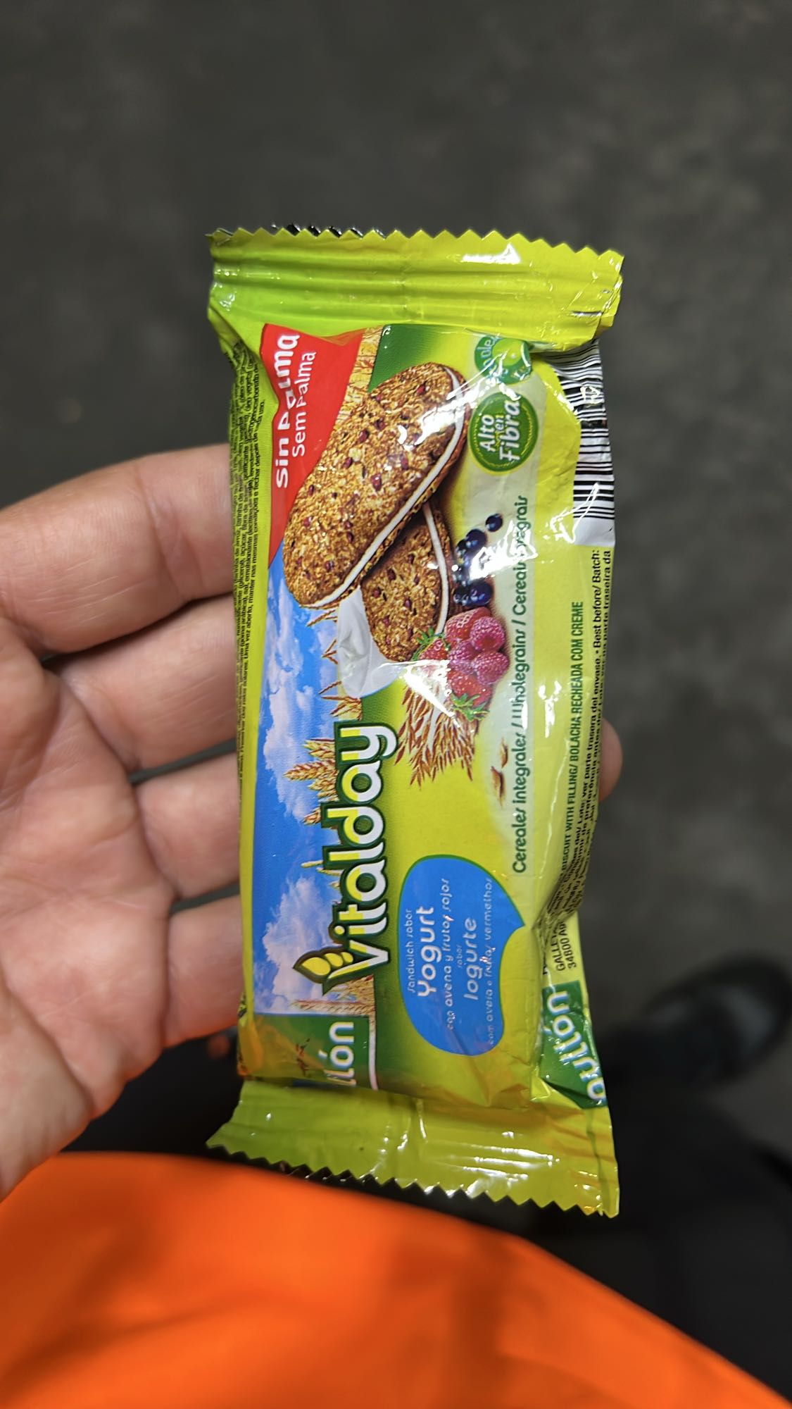 Barra de yogur y cereales