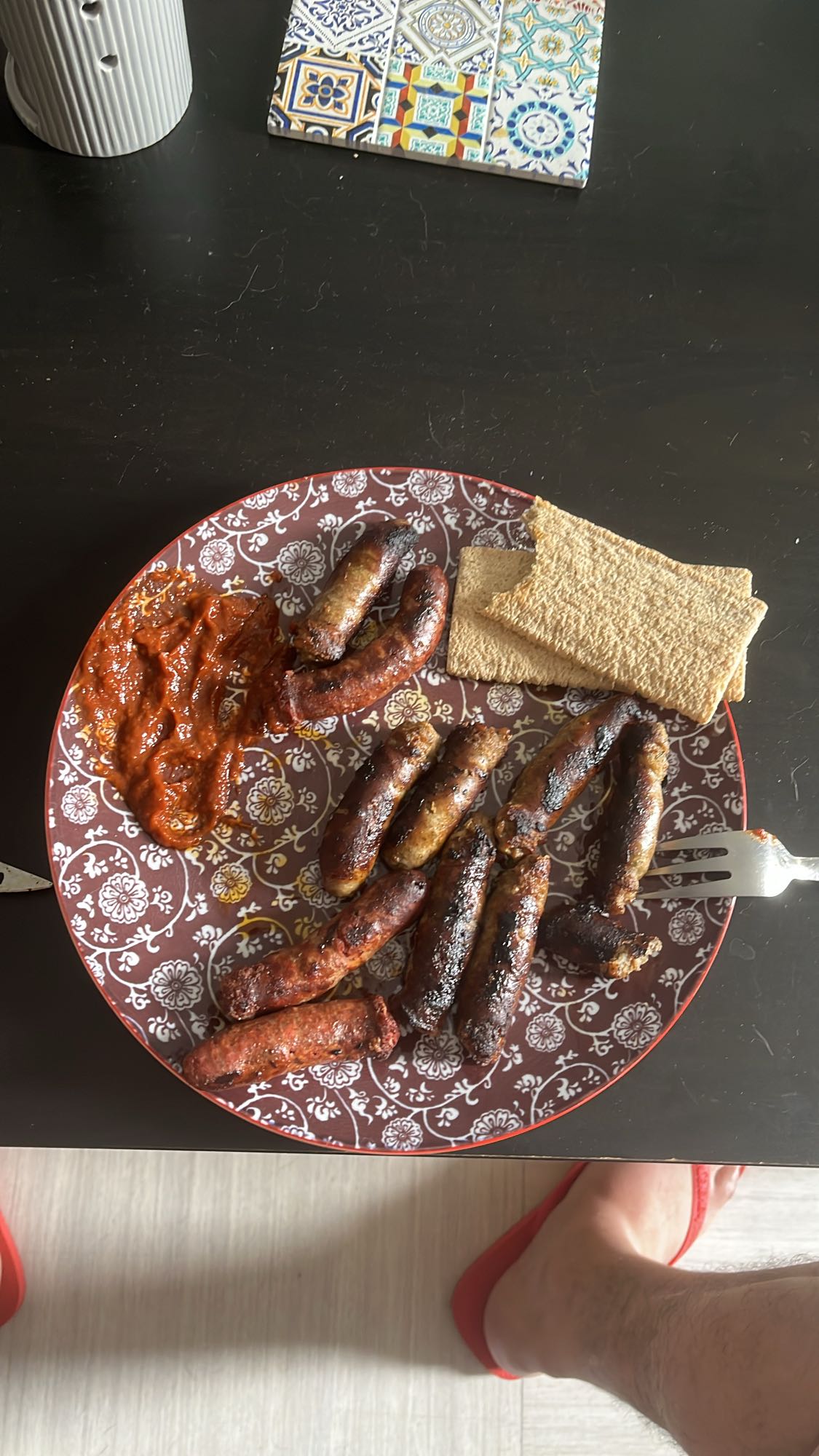 Merguez et crackers