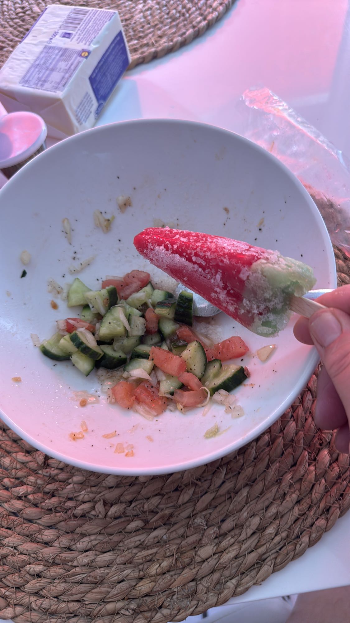 Salade en waterijsje