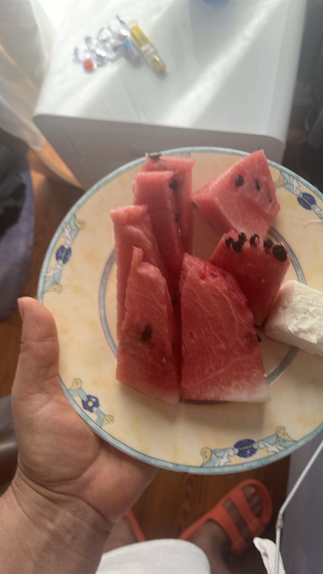 Karpuz ve beyaz peynir tabağı