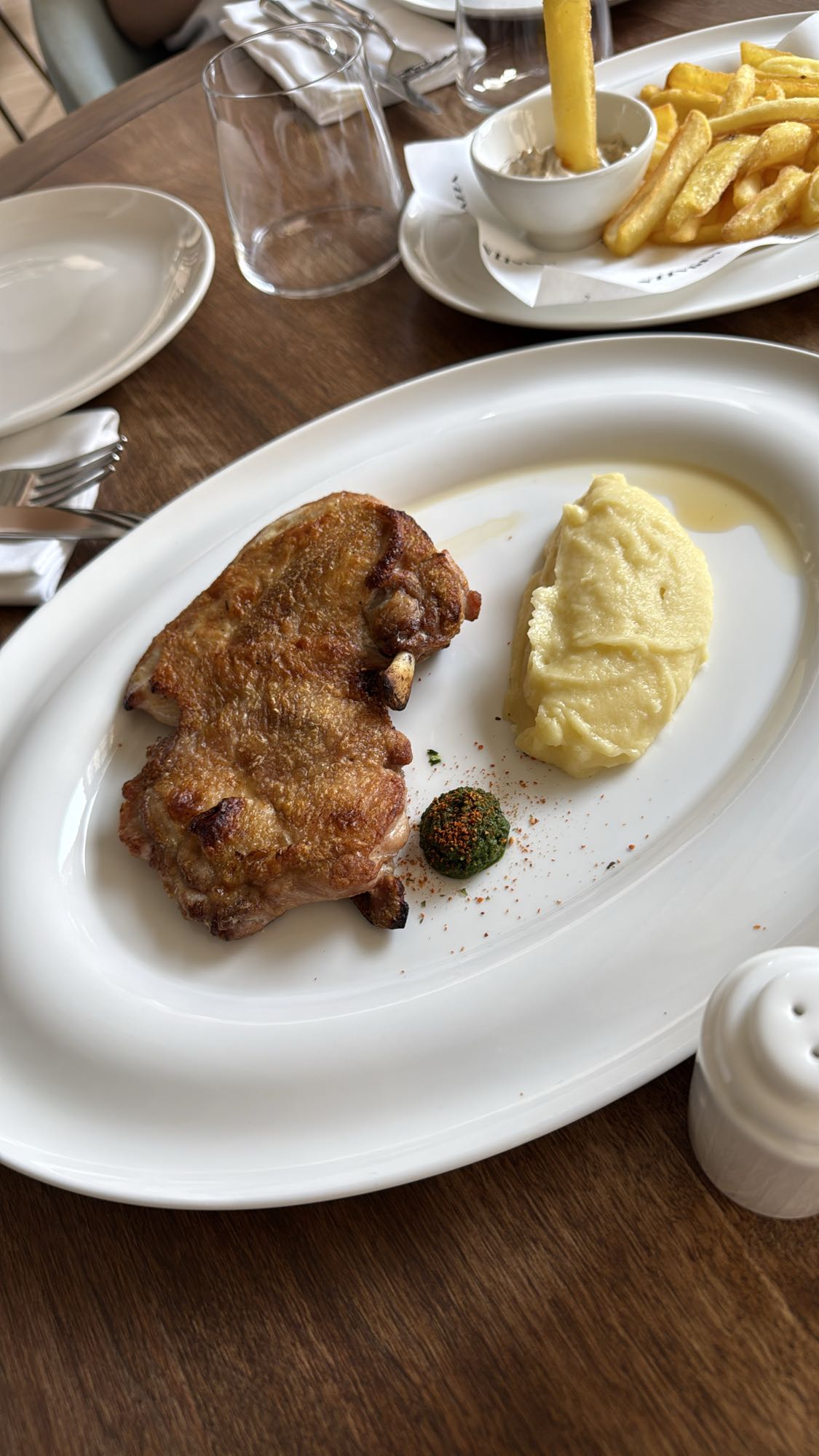 Roast chicken with mash