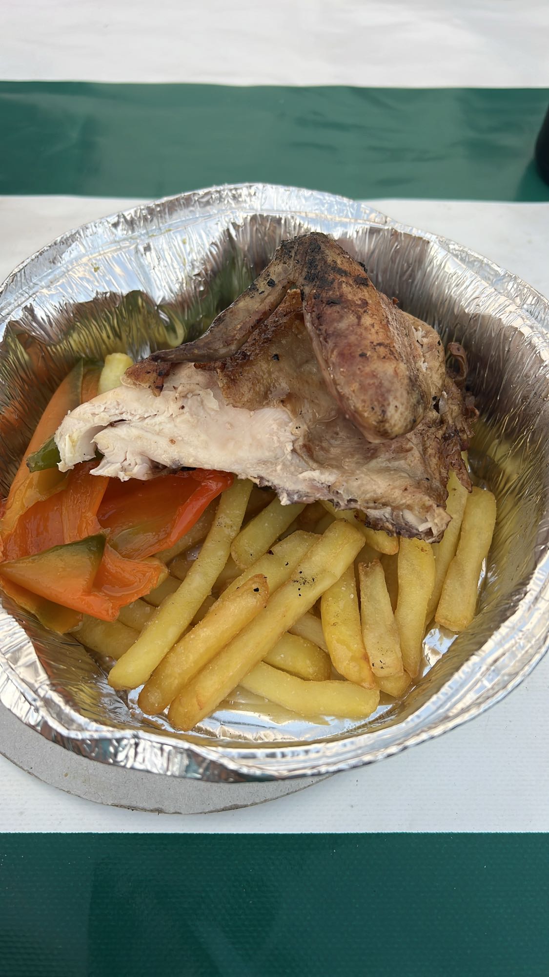 Pollo con papas fritas