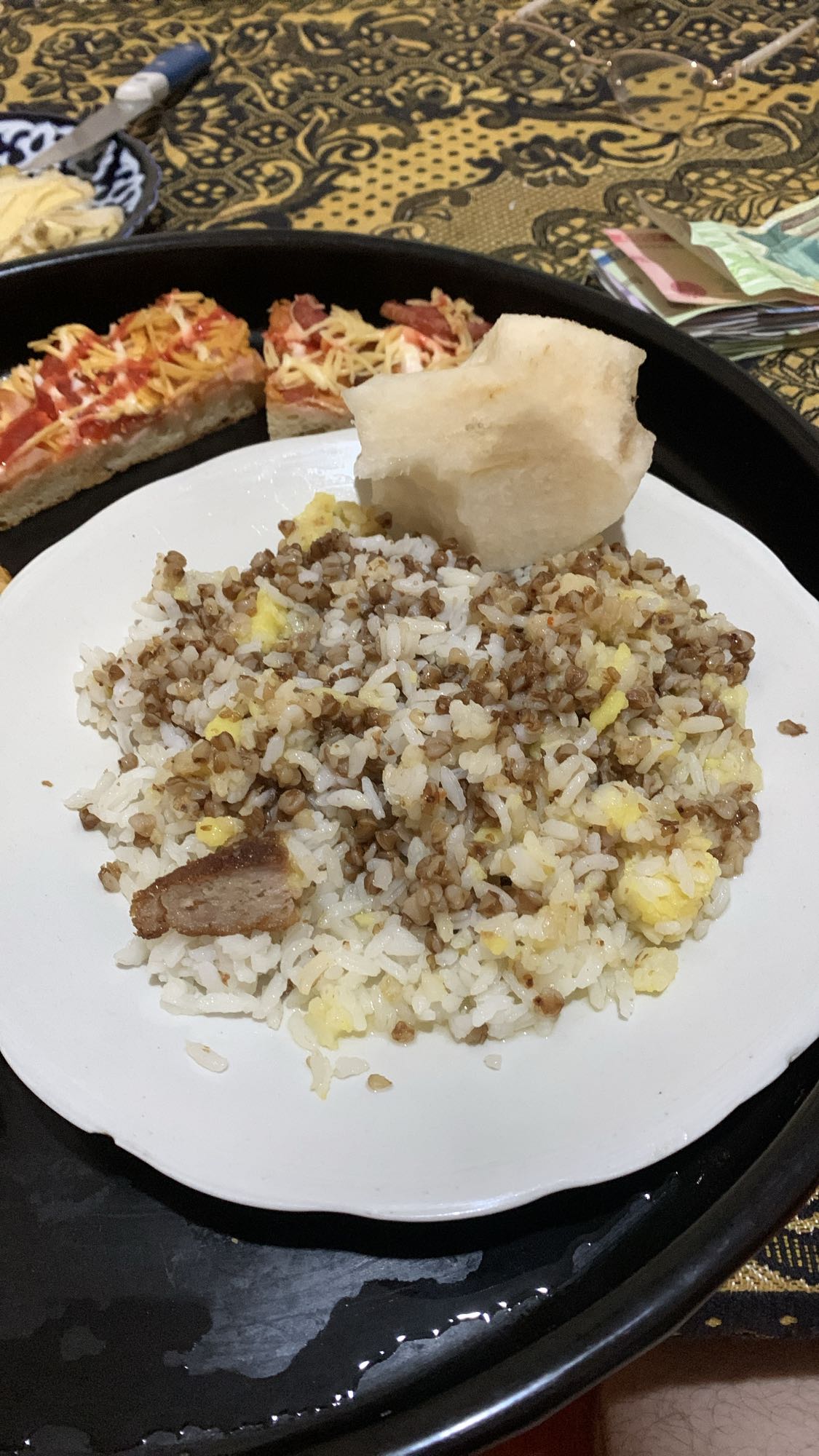 рис, гречка, яйцо, пицца