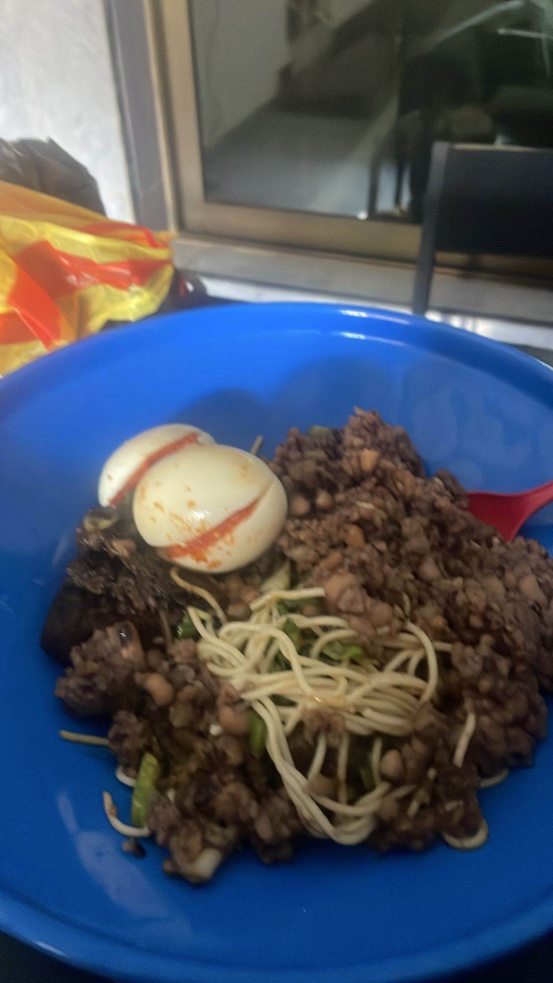 Eggs, beans & noodles