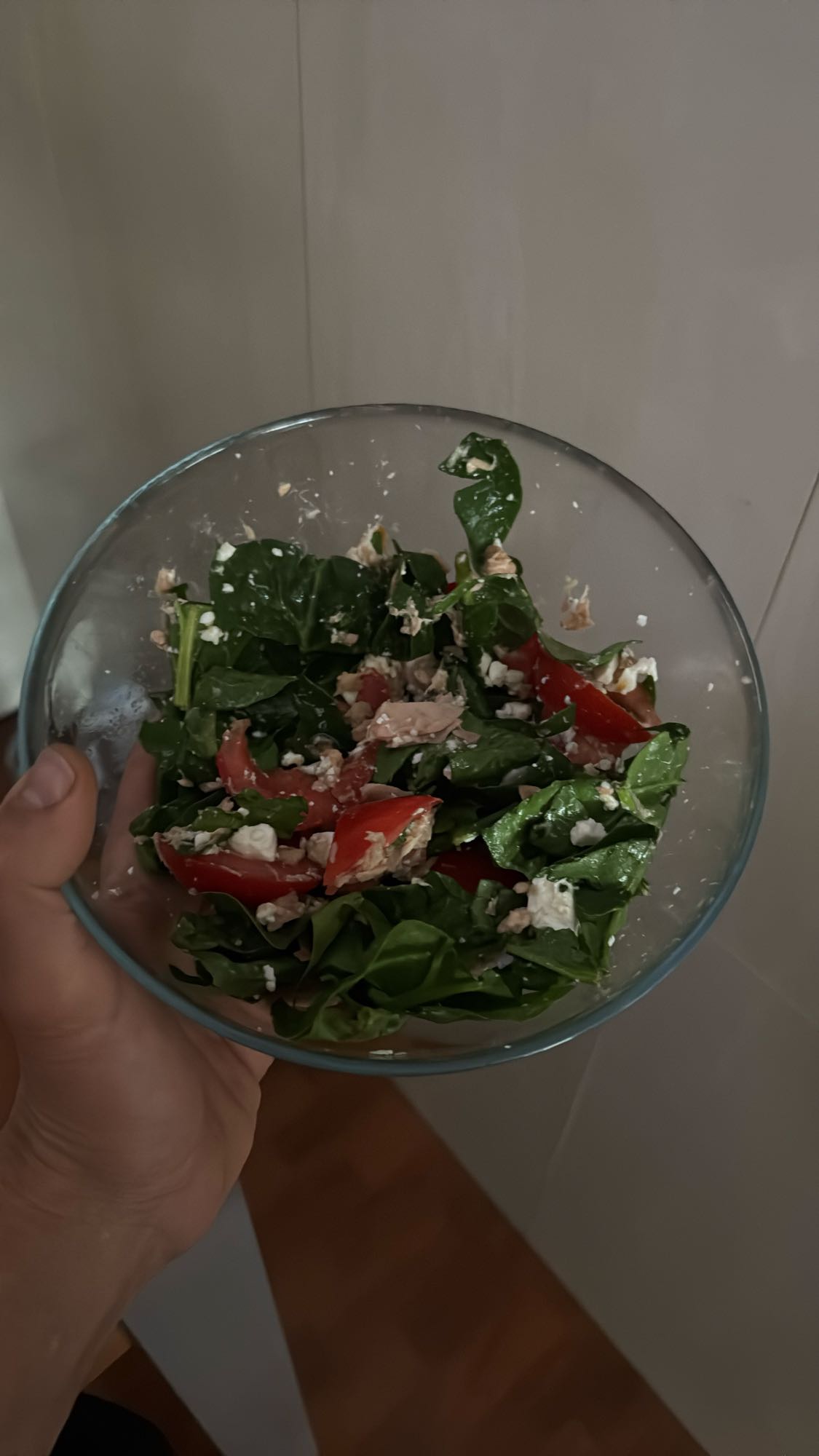 ensalada de atún y espinaca