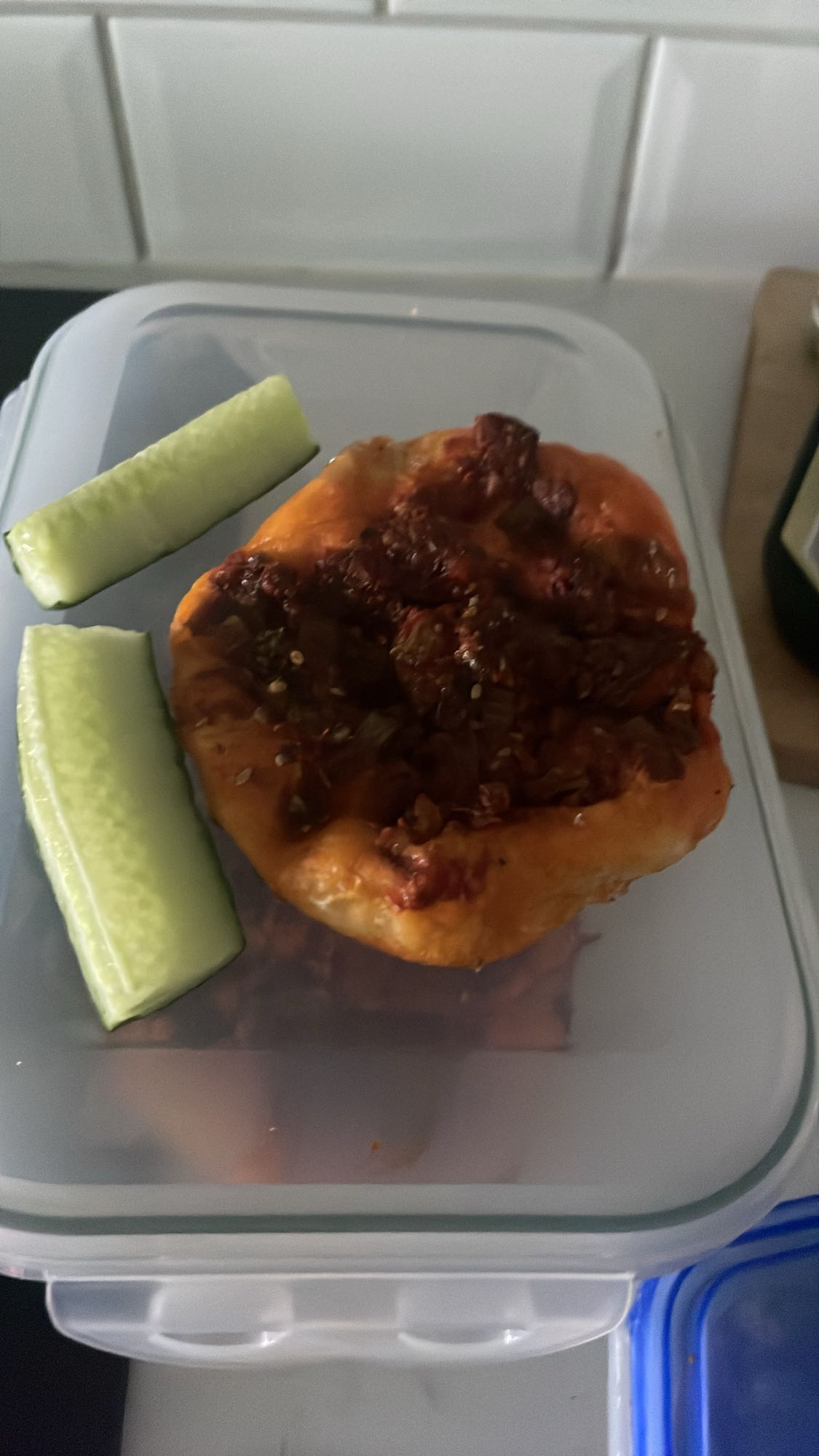 Mini pizza med gurka