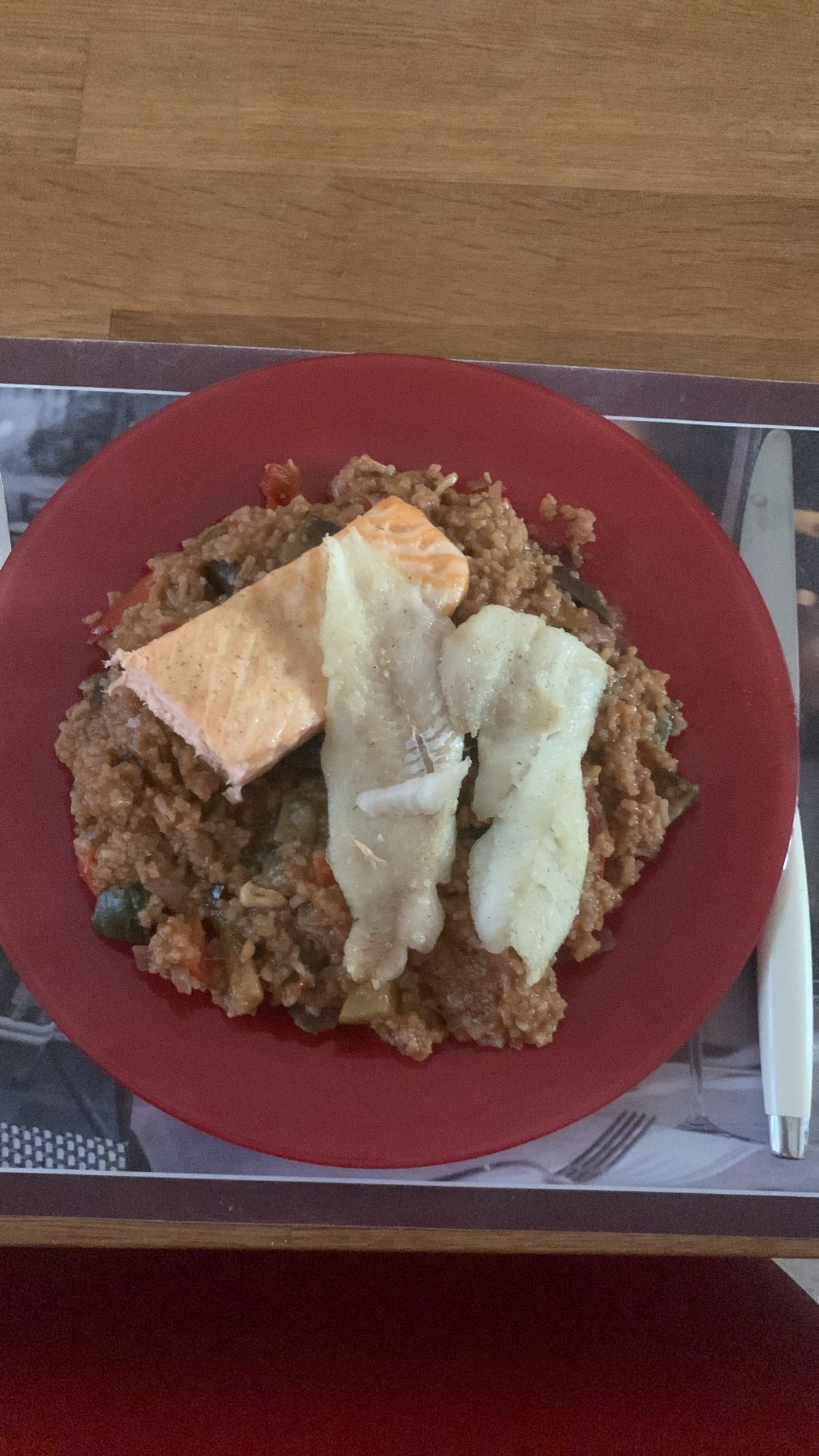 Poisson et riz basmati aux légumes