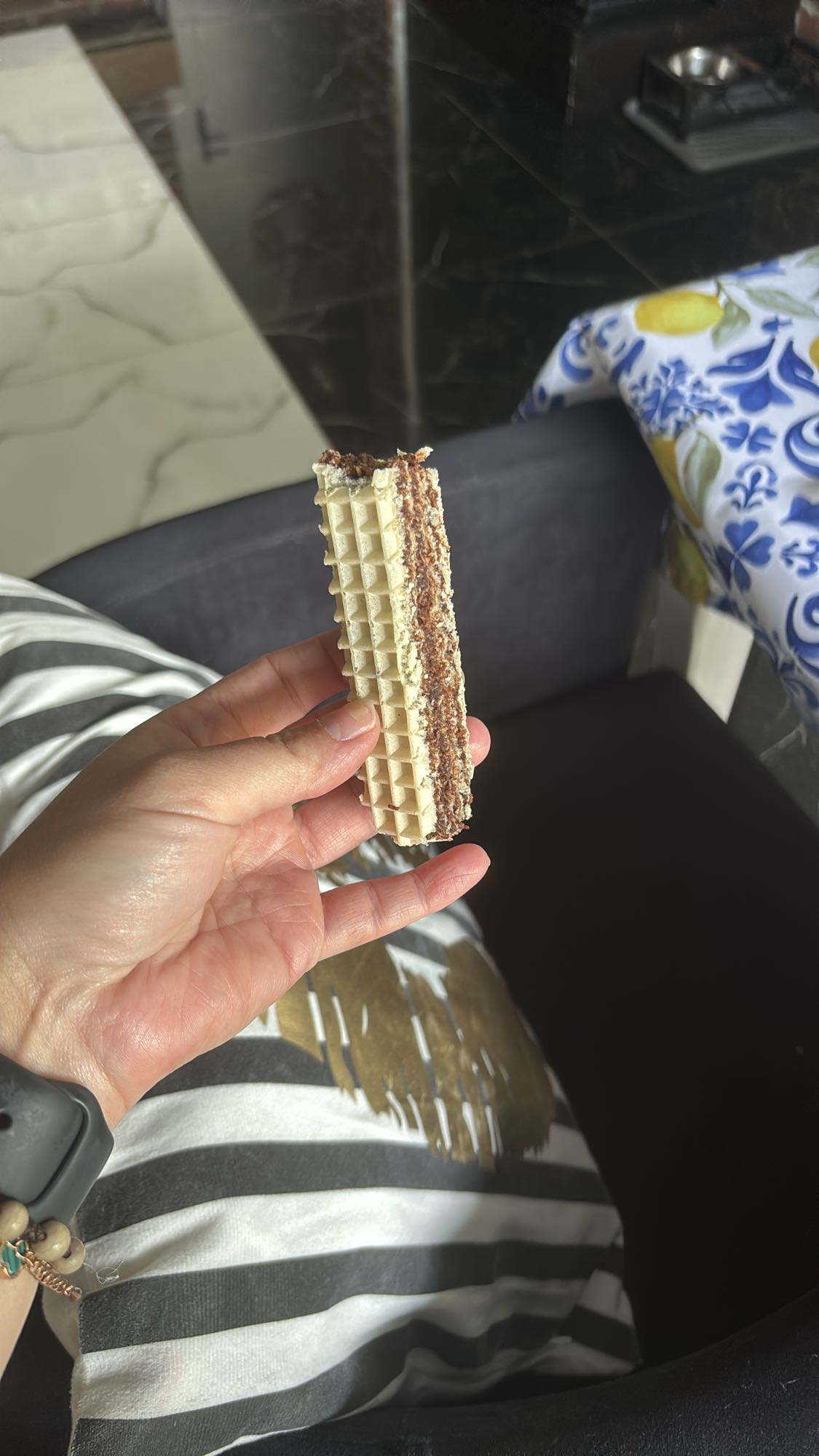 Wafel z kremem czekoladowym