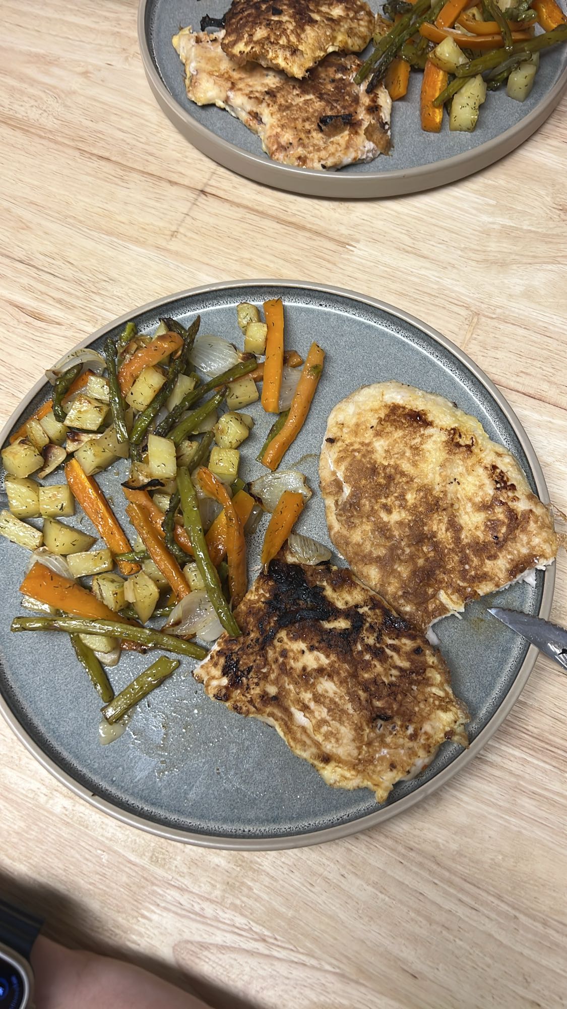 Pollo a la plancha con verduras