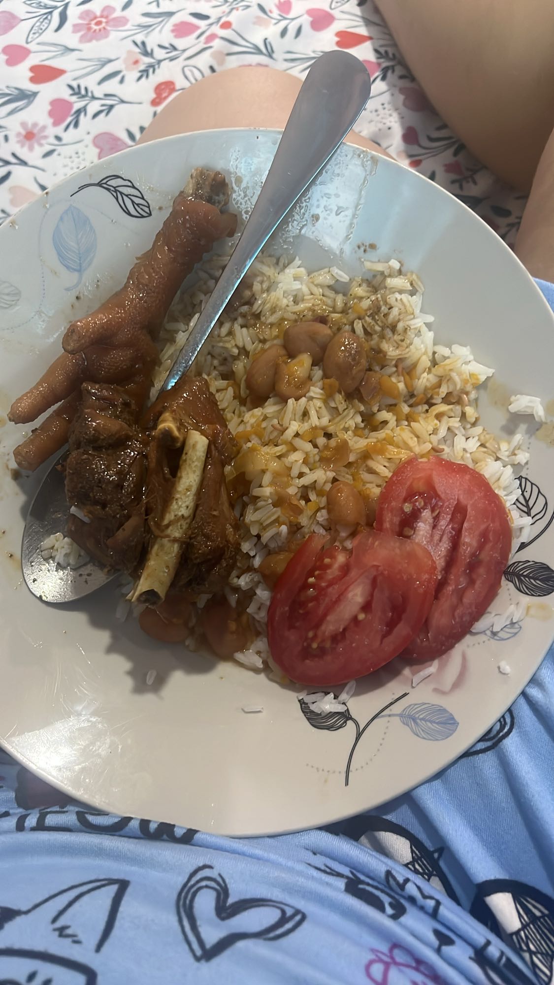 Arroz con pollo y tomate