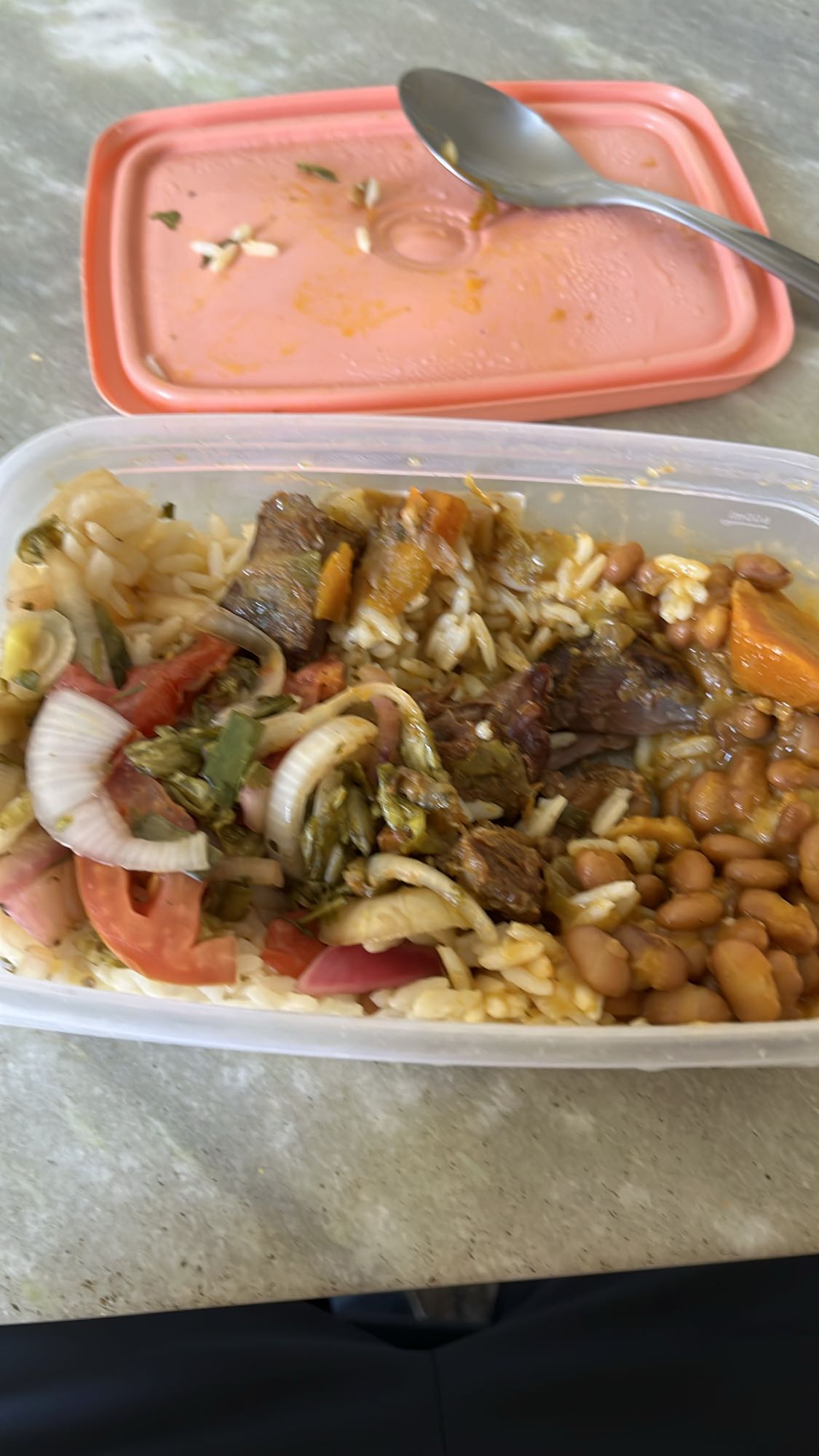 Arroz, feijão e carne