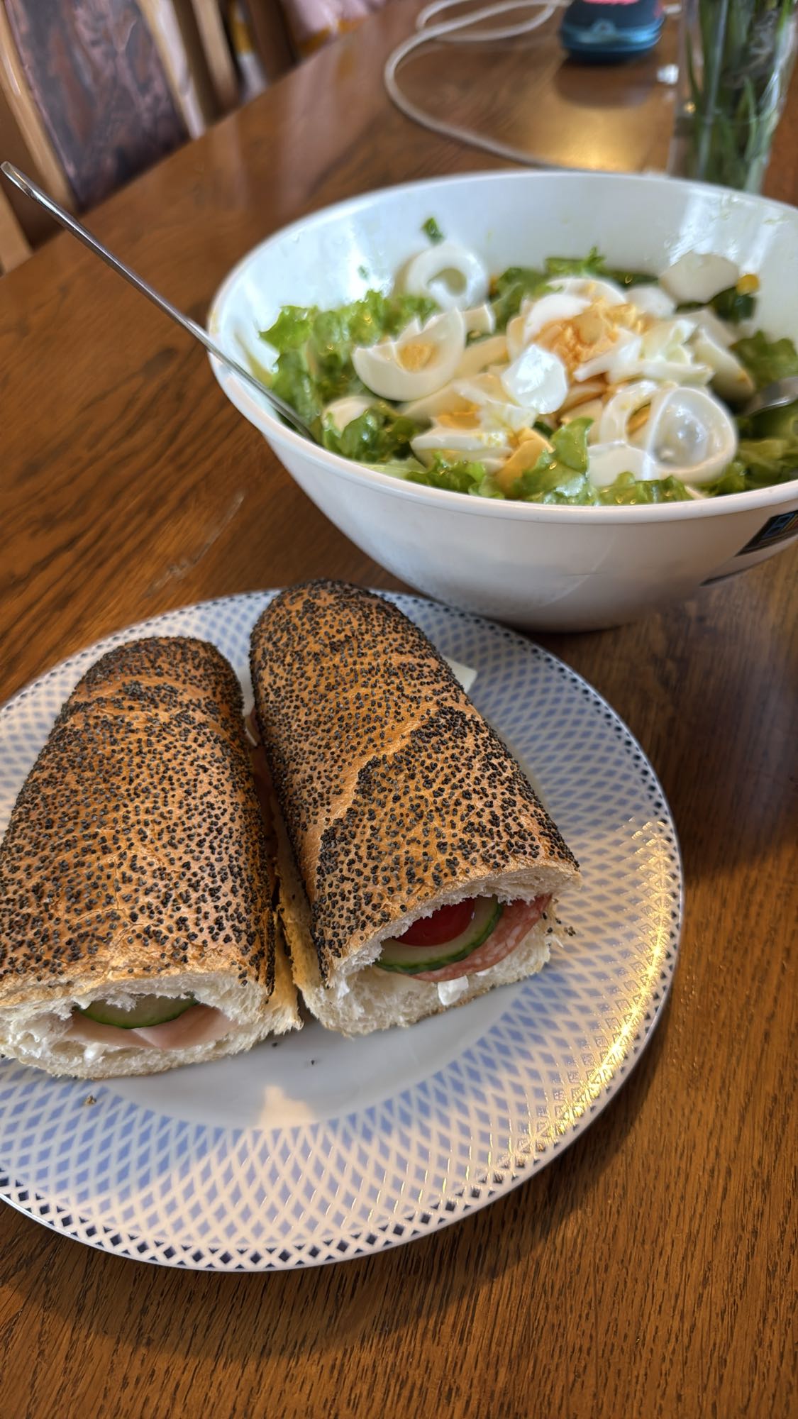 Egg salad and sandwich