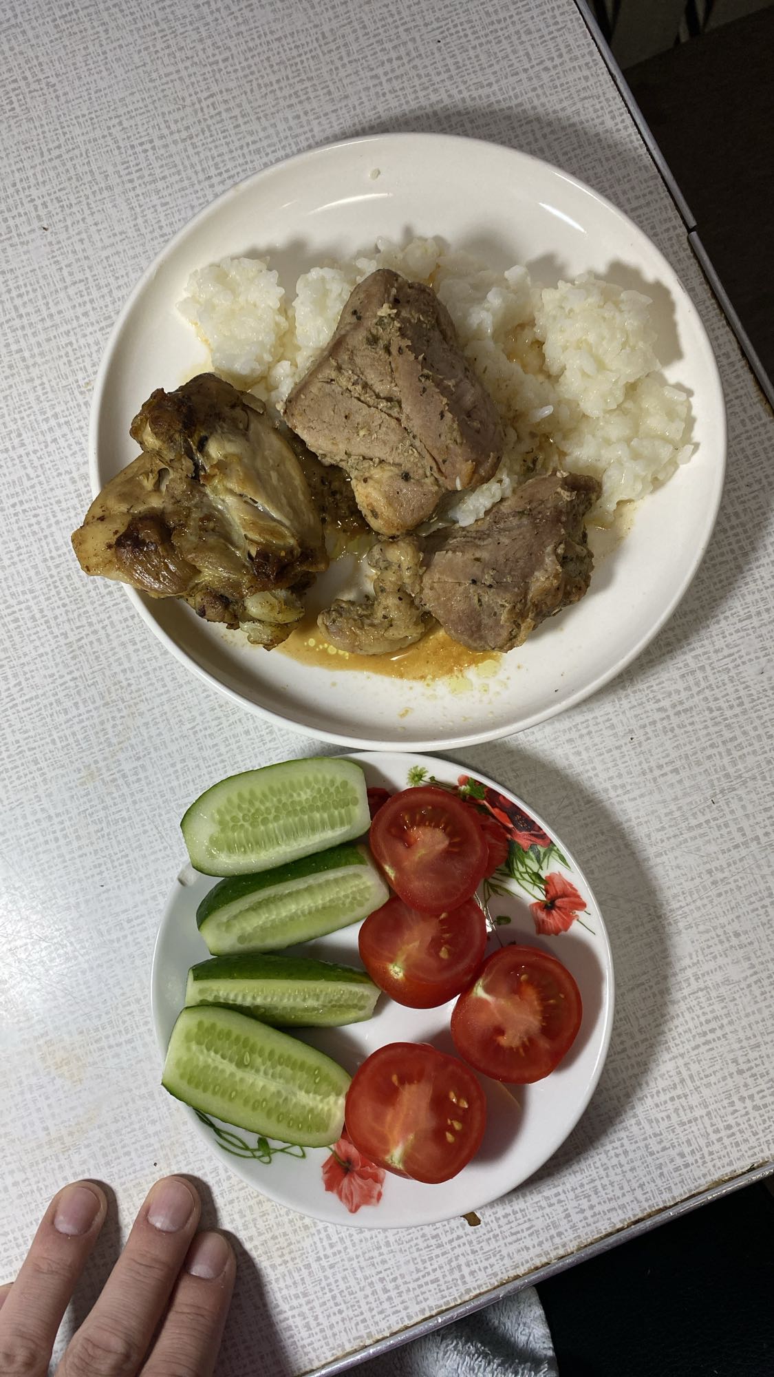 Мясо с рисом и овощами