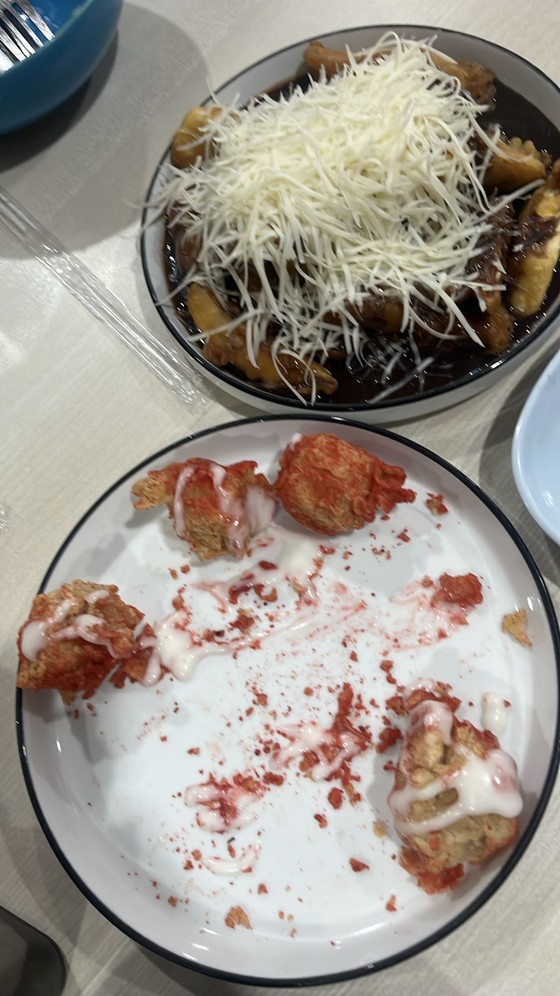 Kentang coklat & ayam goreng