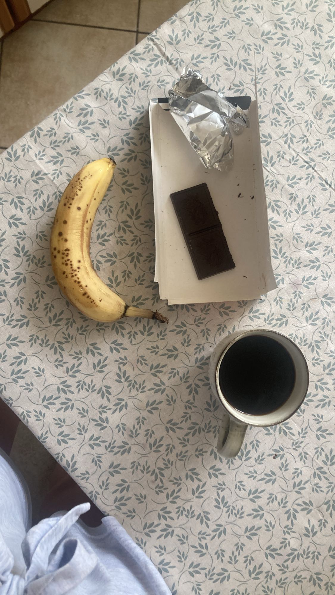 Banana, chocolate, coffee