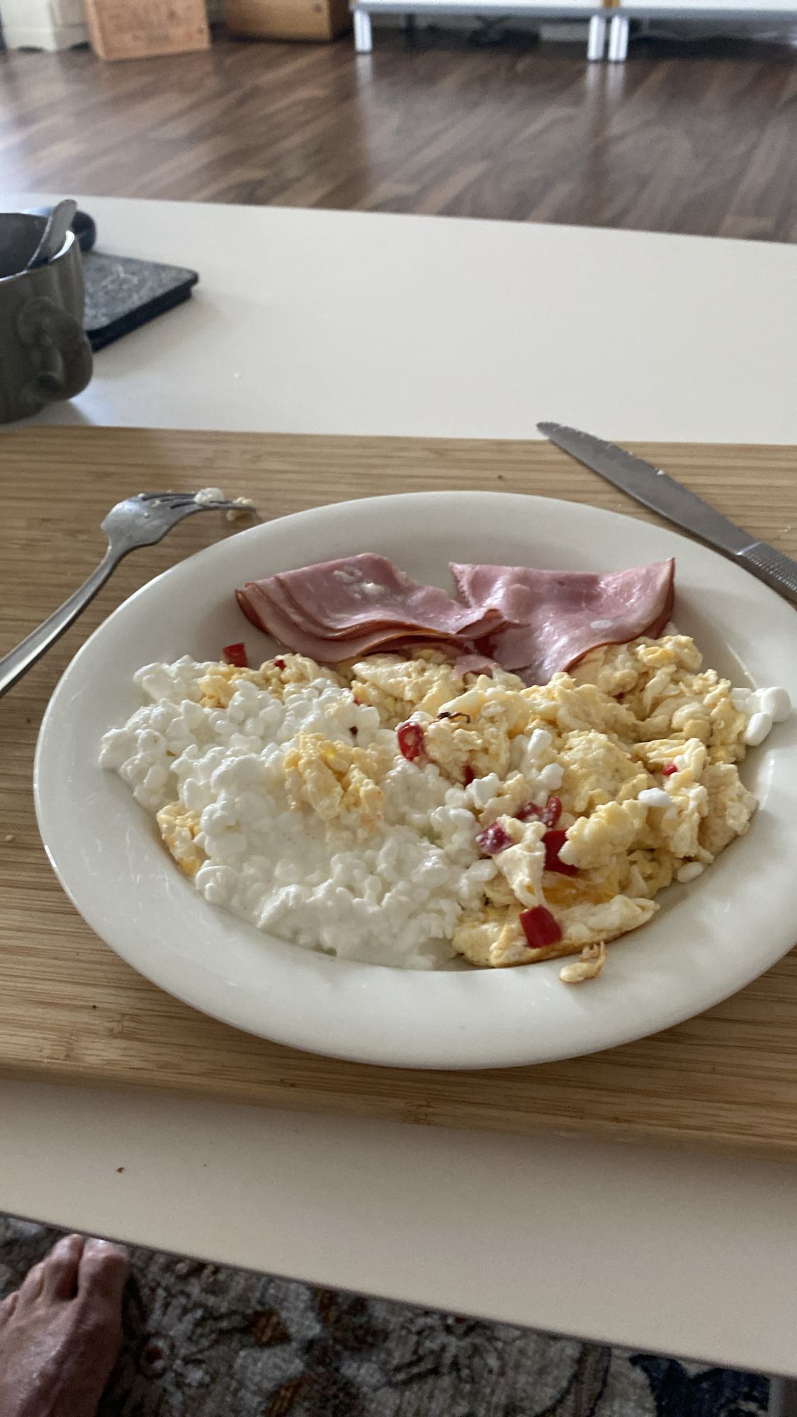 Ägg och keso tallrik