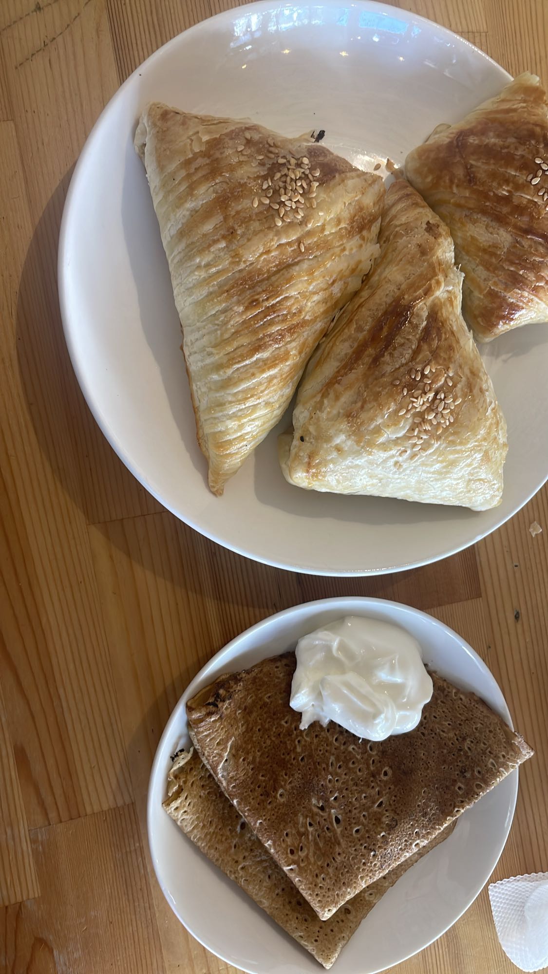 Самса и блины со сметаной