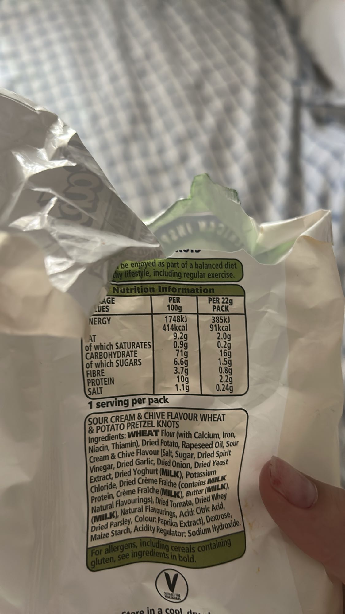 Pretzels crema y cebollino