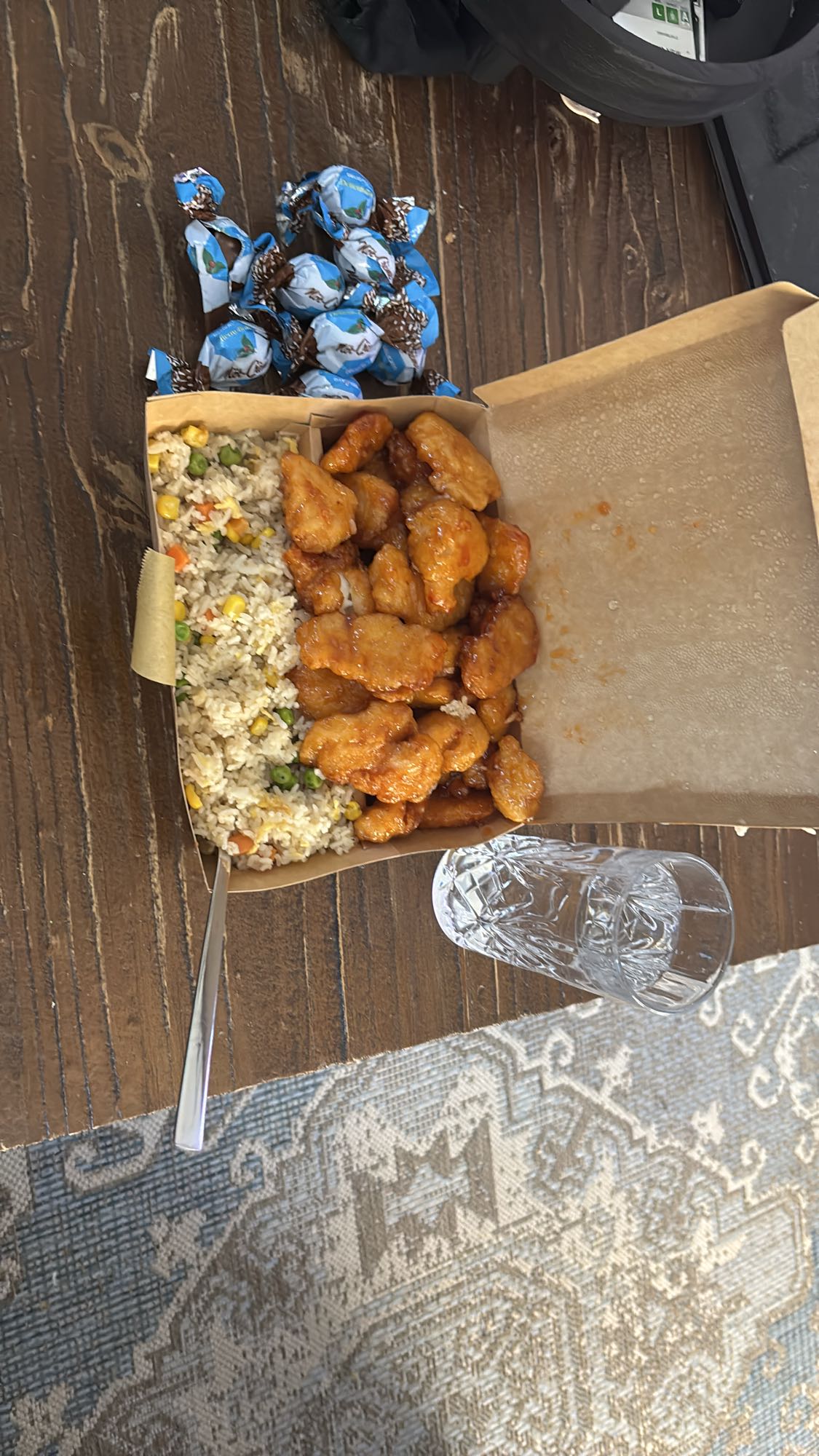 Friterad kyckling med ris