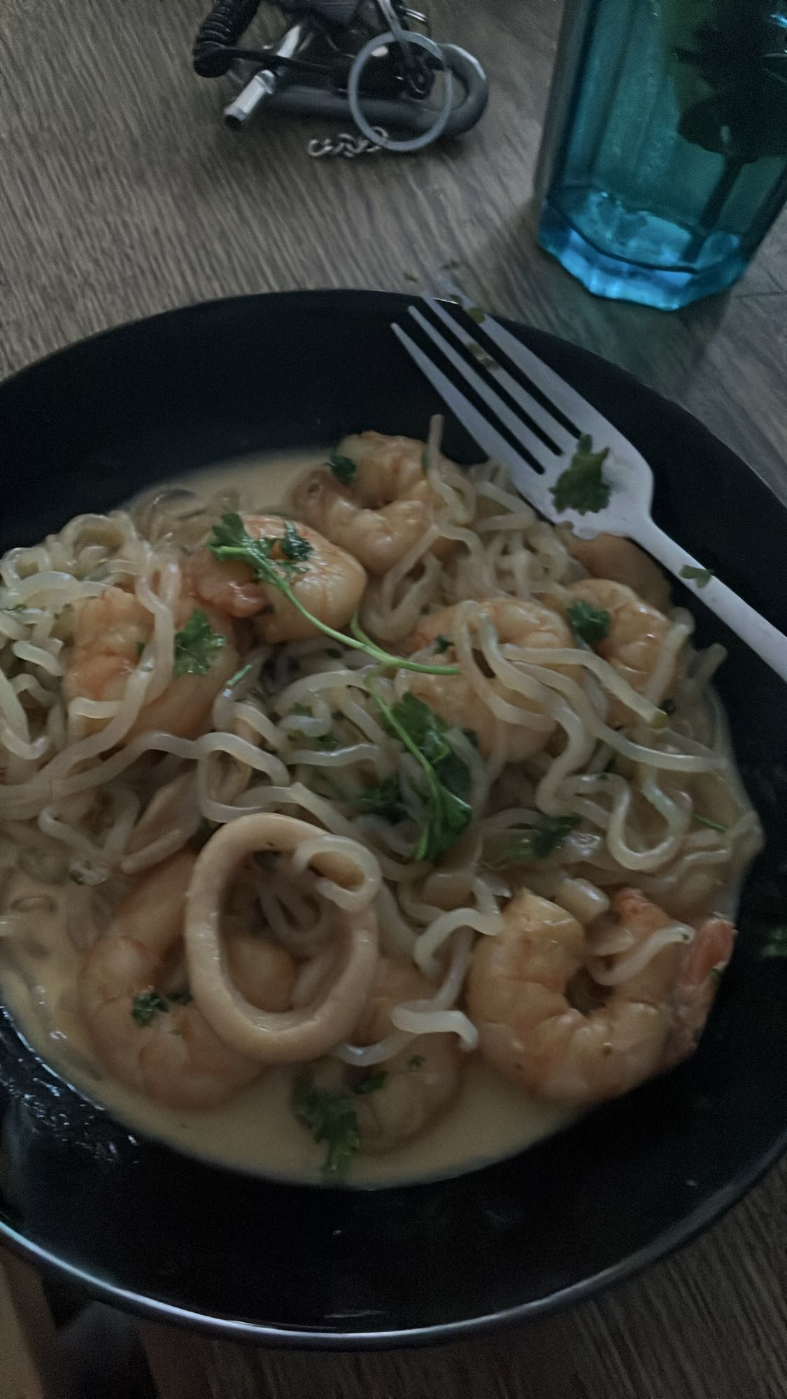 Krewetki z makaronem