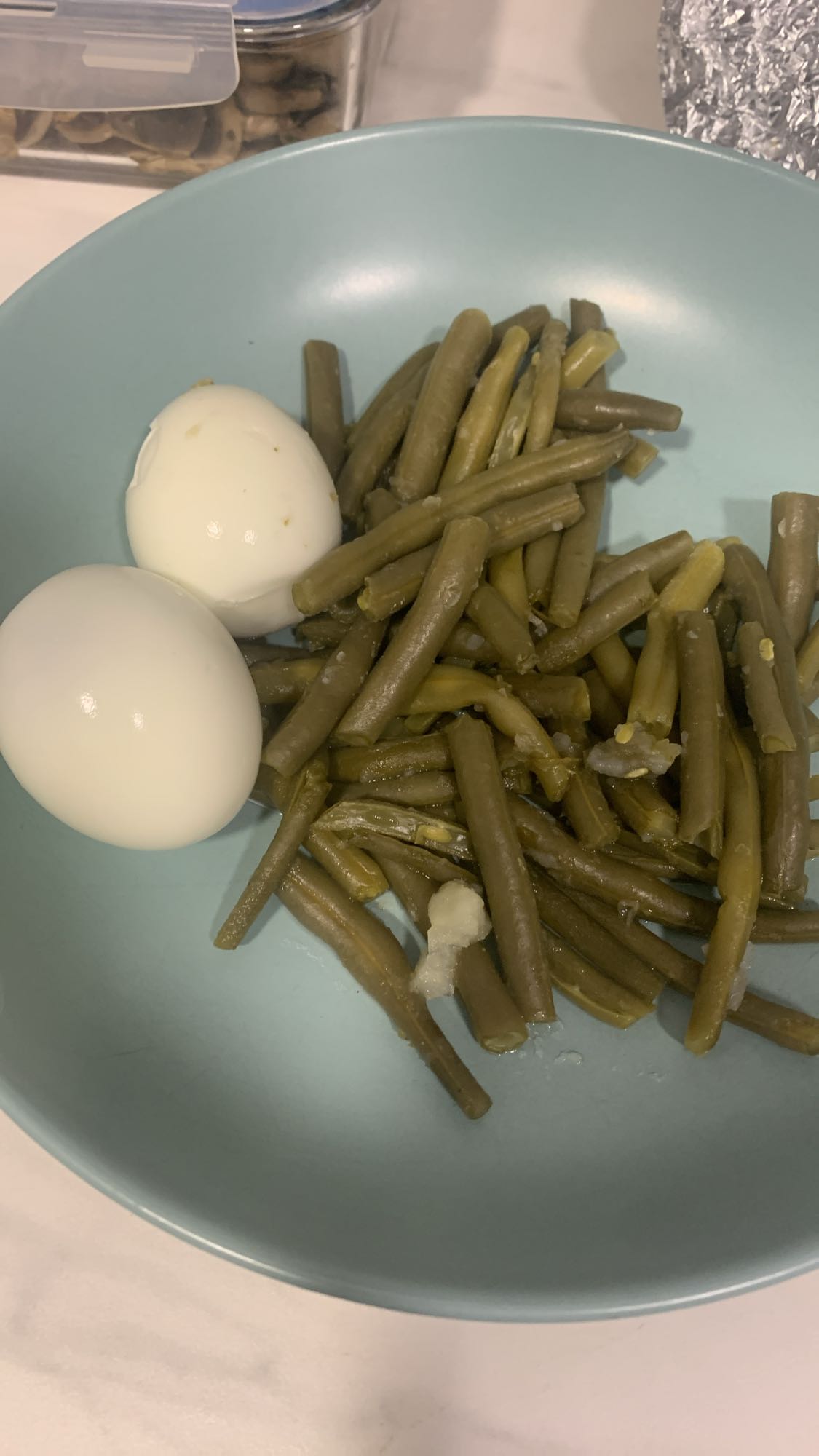 Huevos y judías verdes