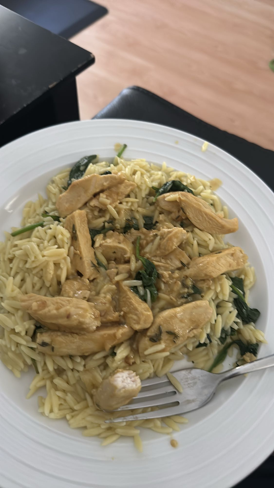 poulet et pâtes orzo