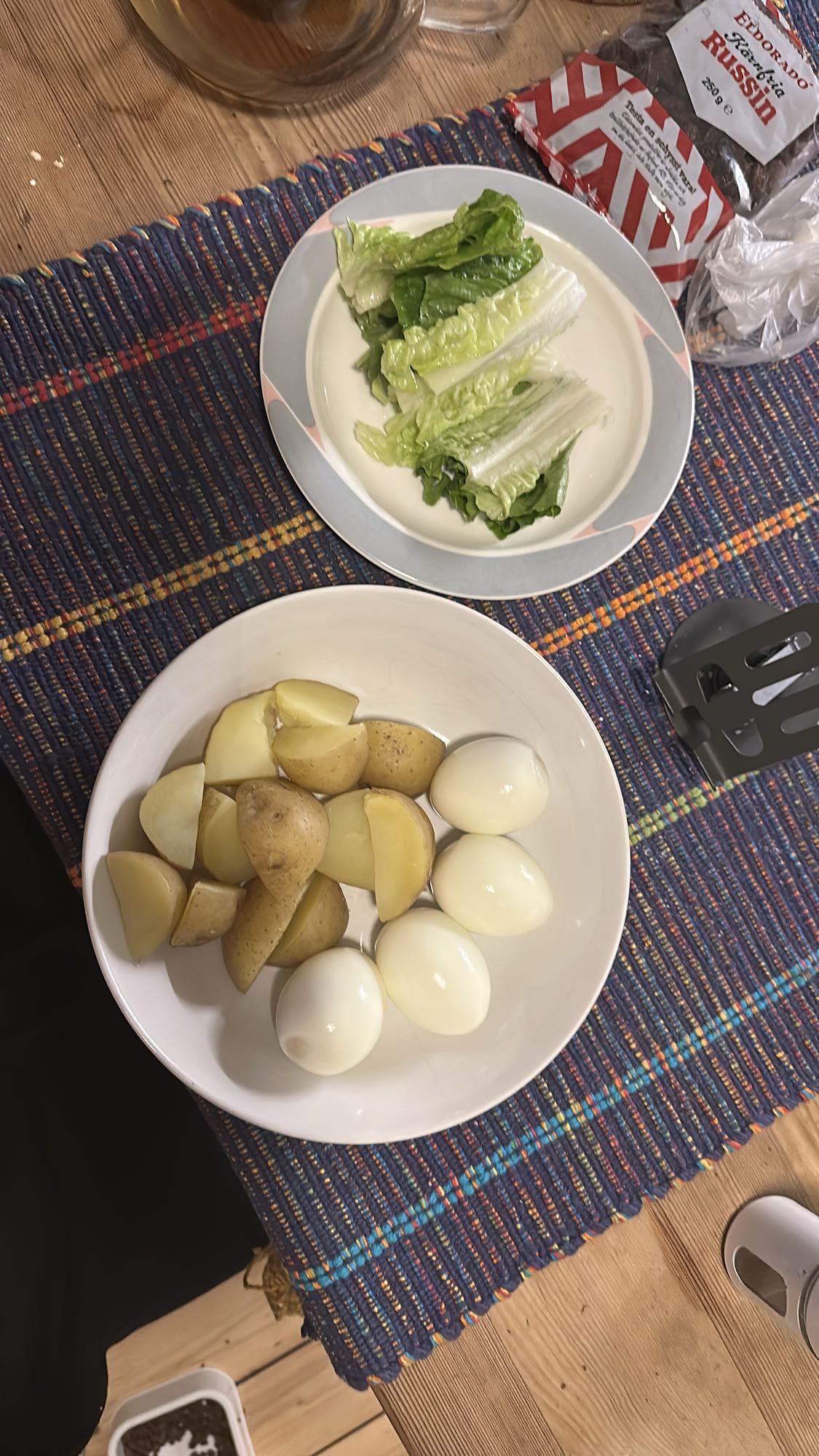 Ägg och potatis tallrik