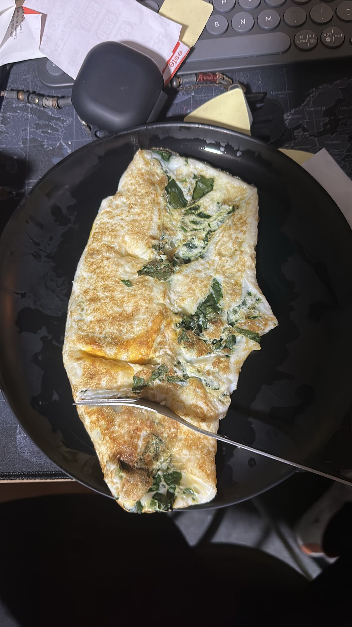 Tortilla de claras y espinaca