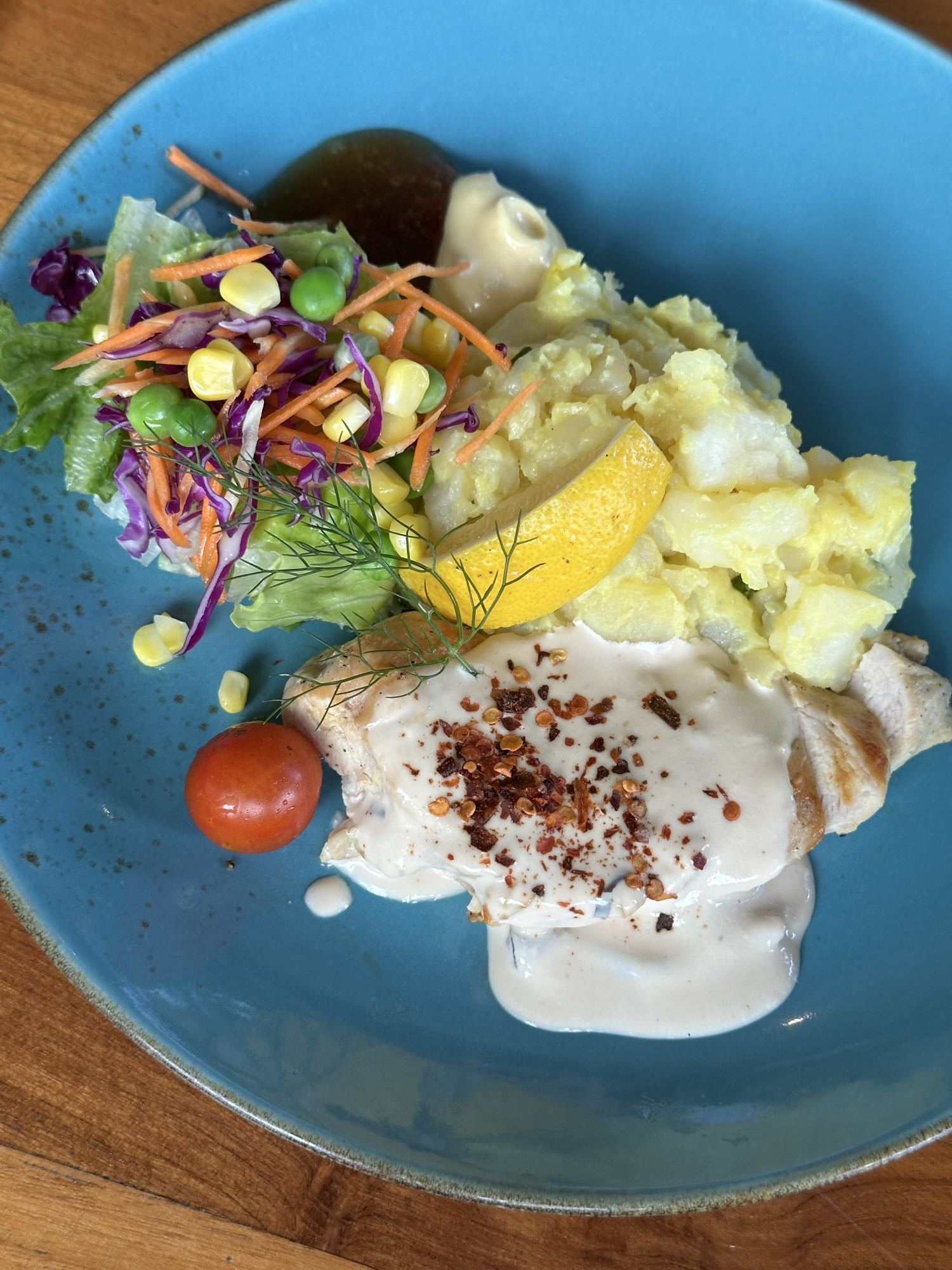 Chicken with salad & potato