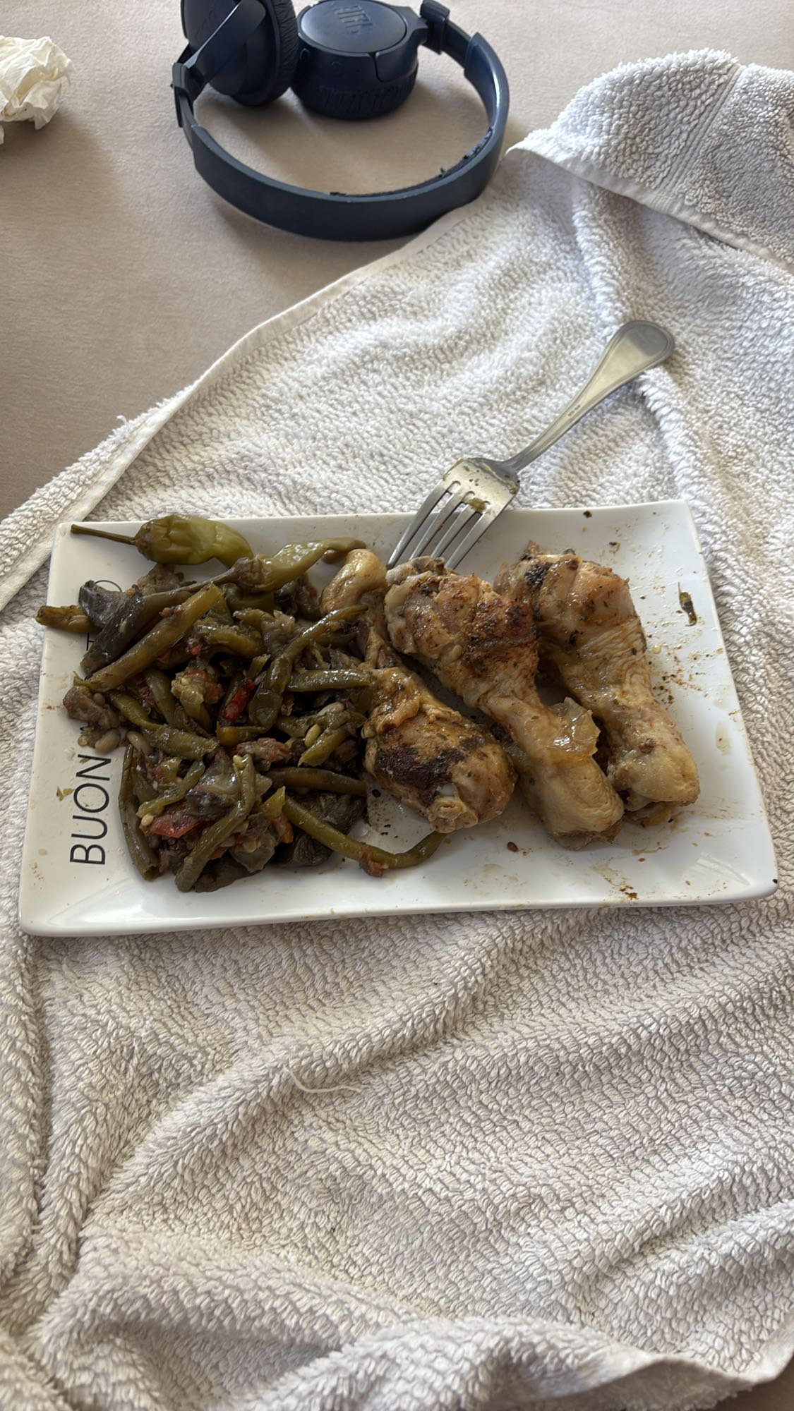 Poulet et légumes verts