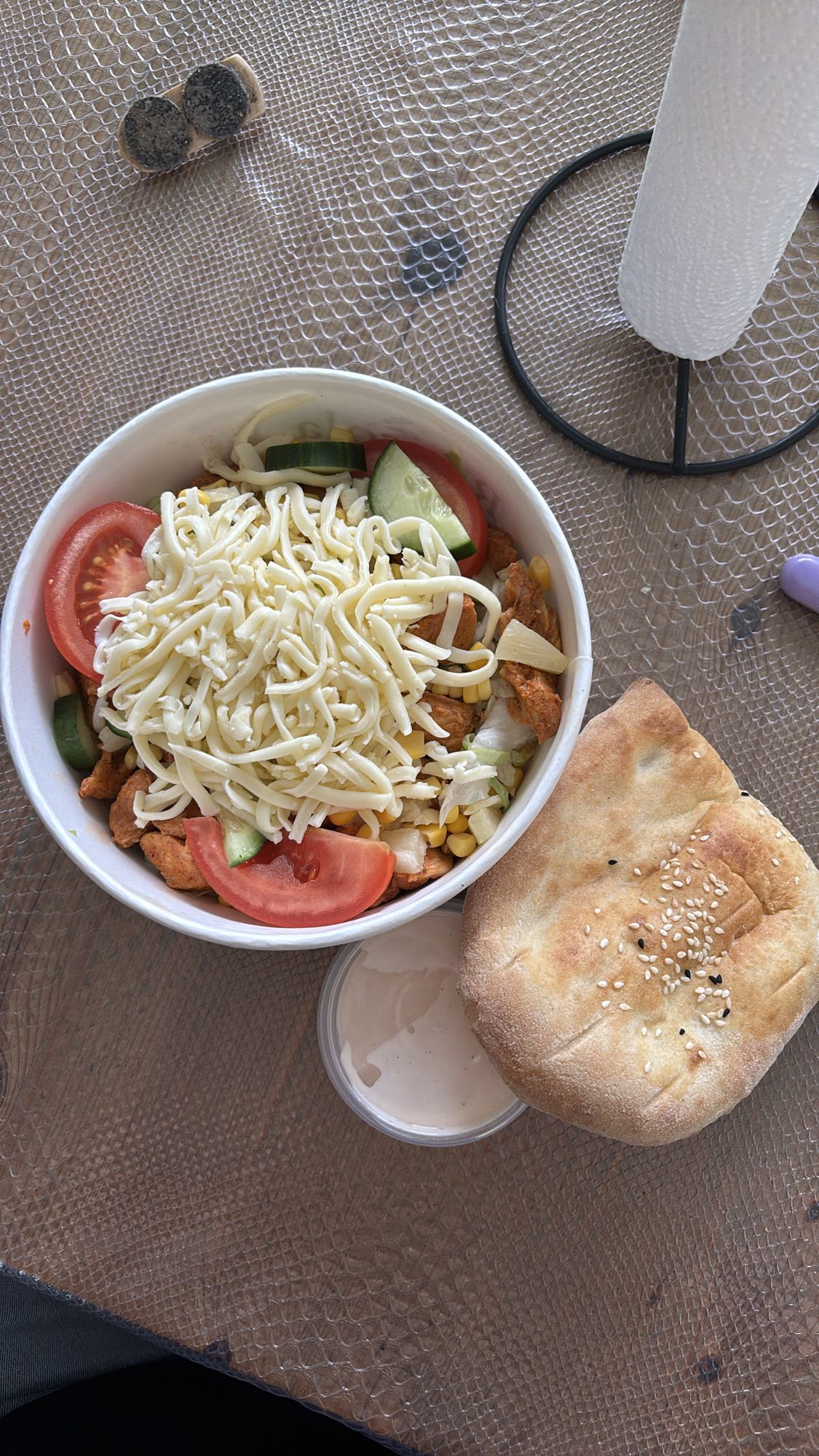 Kip salade met brood