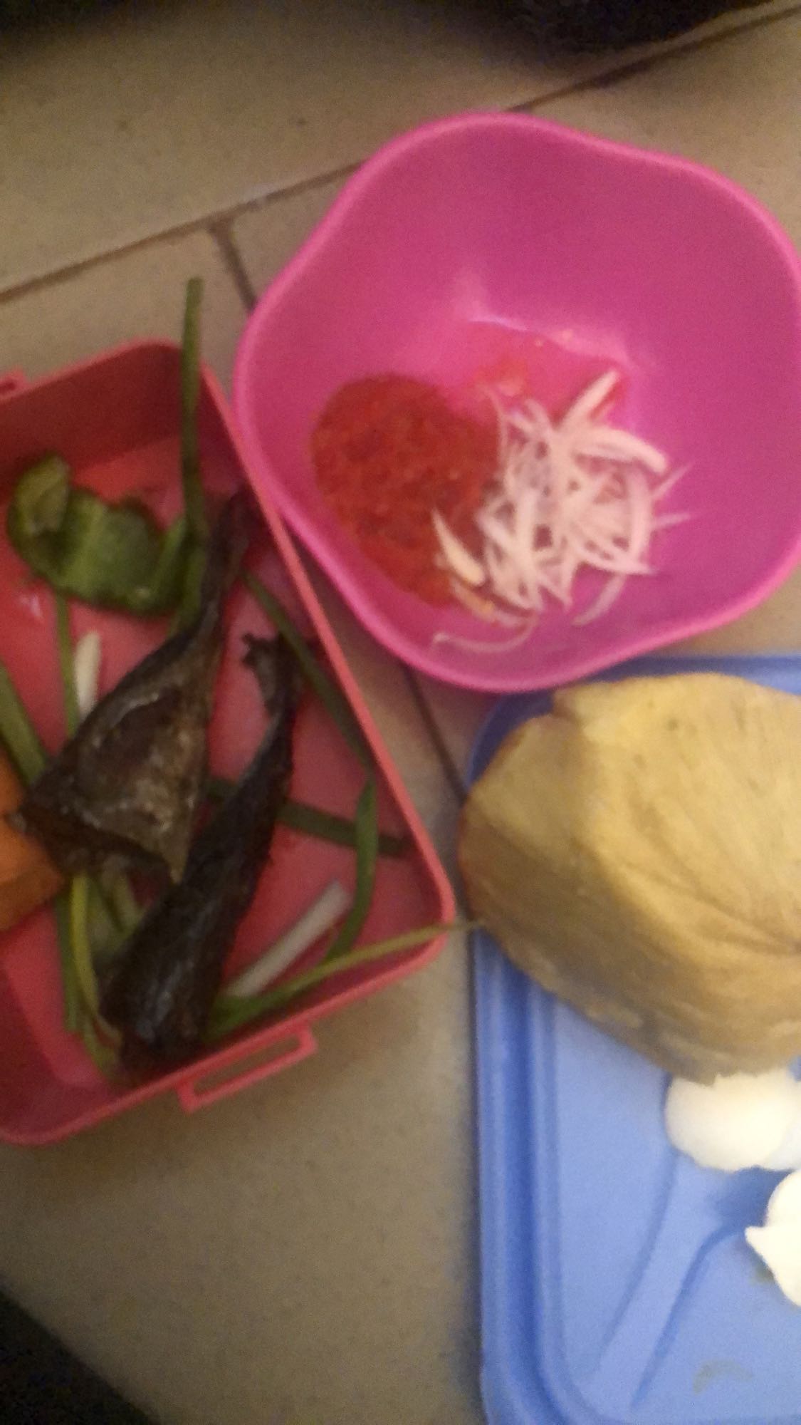 Pounded yam with fish