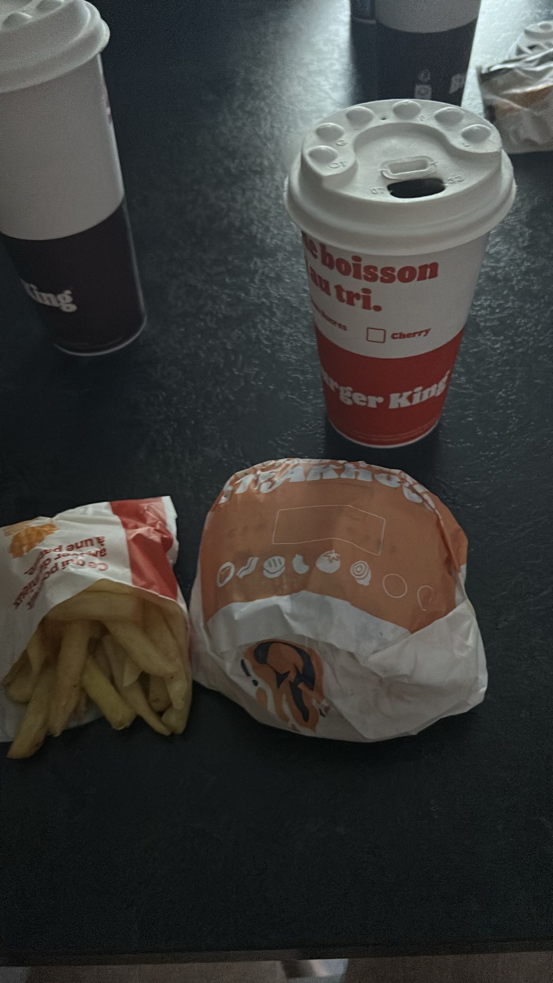 Menu burger frites soda