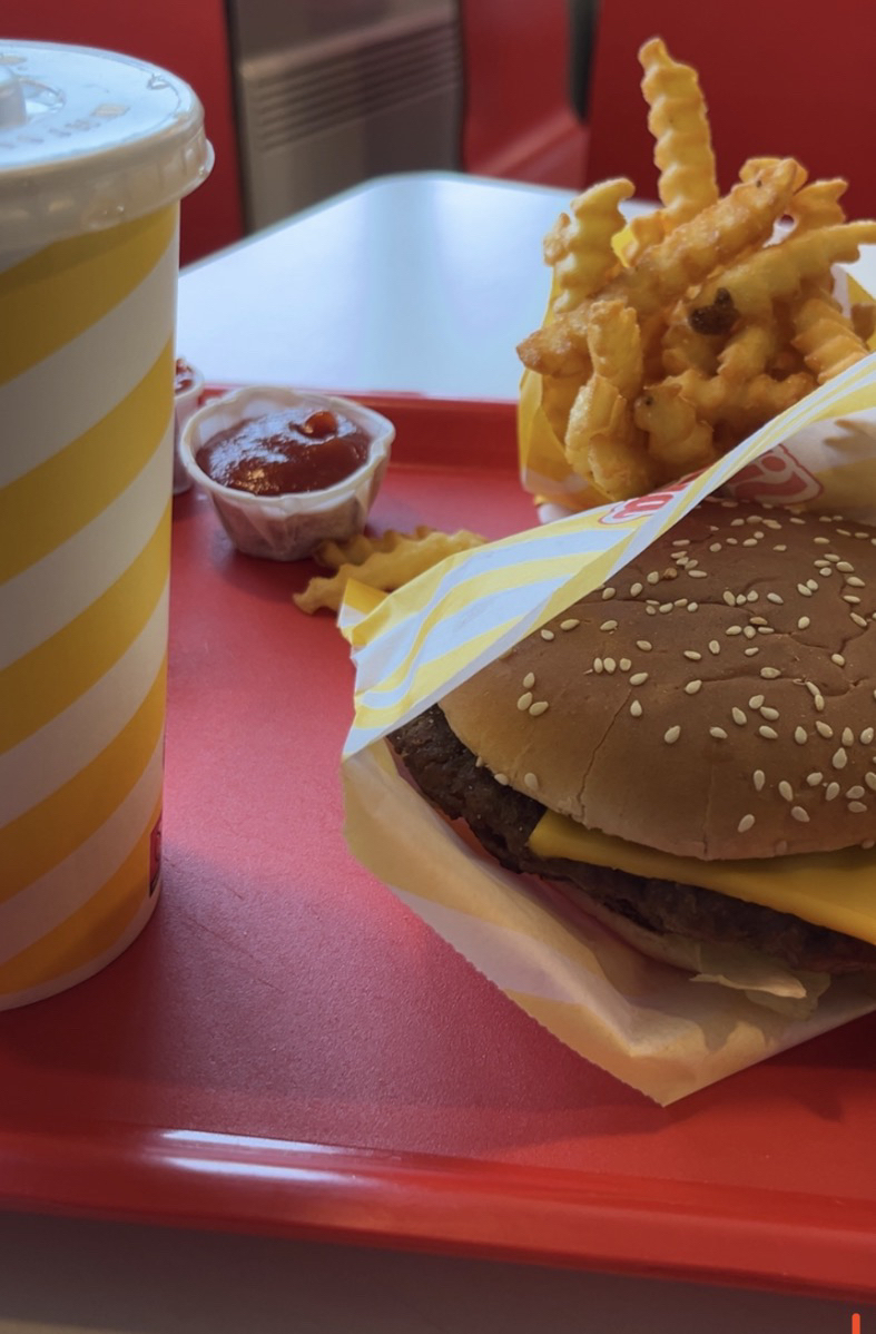 Burger, fries, soda combo