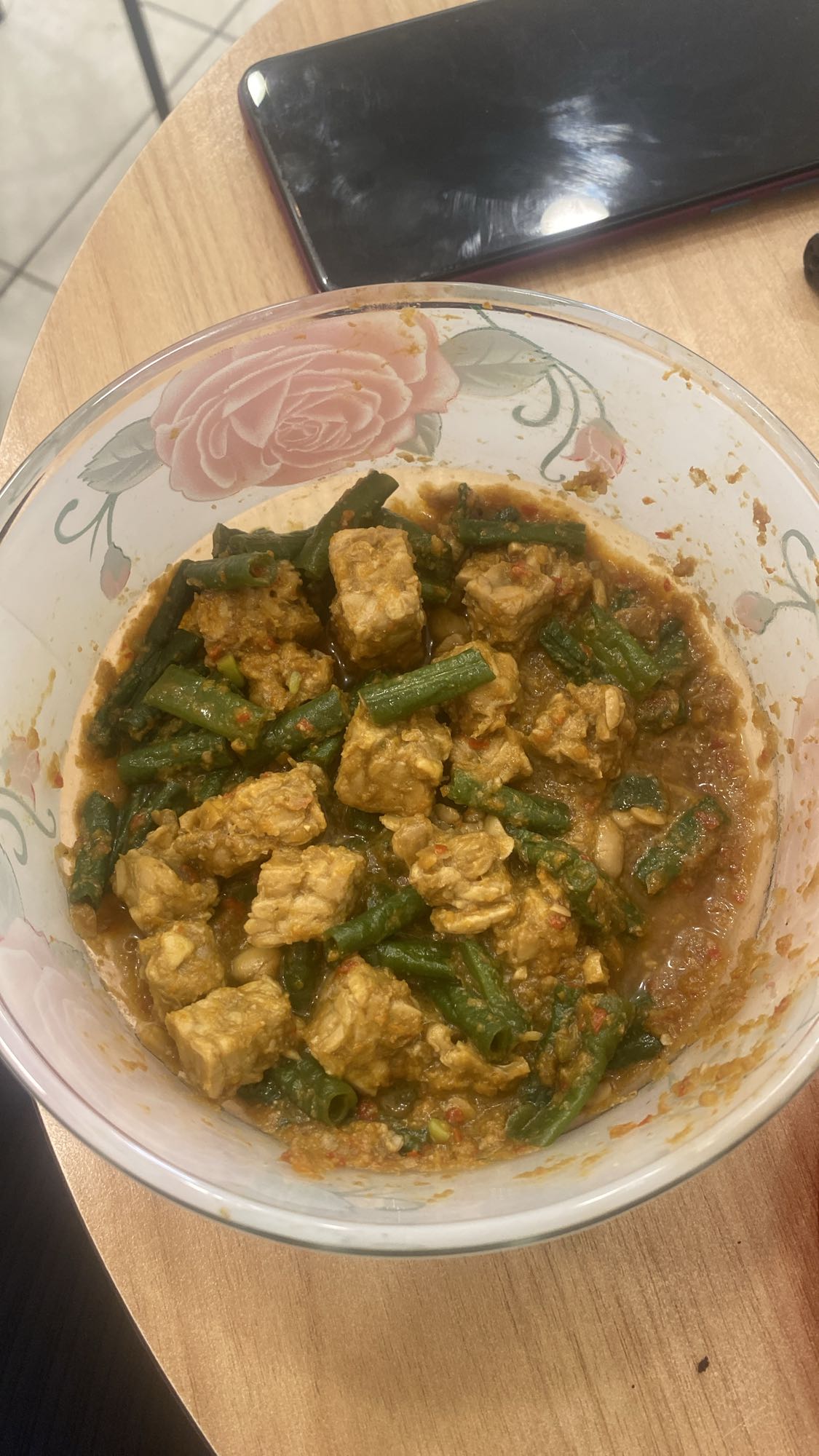 Tempe tumis kacang panjang