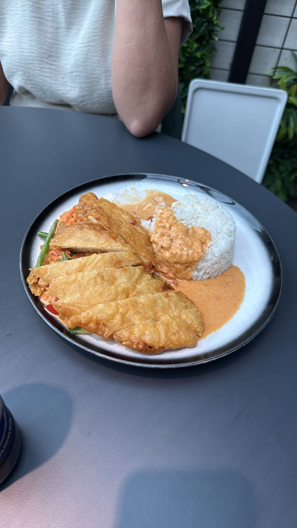 Gefrituurde vis met rijst