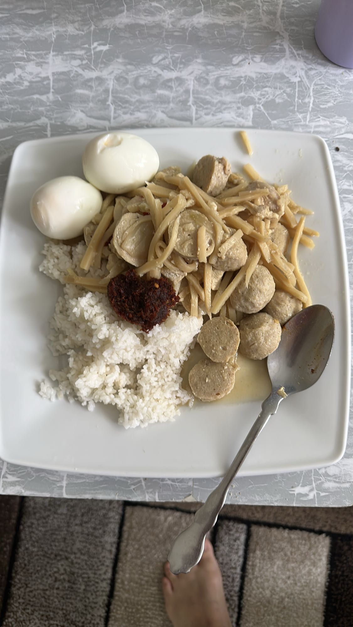 Nasi Telur Bakso Rebung