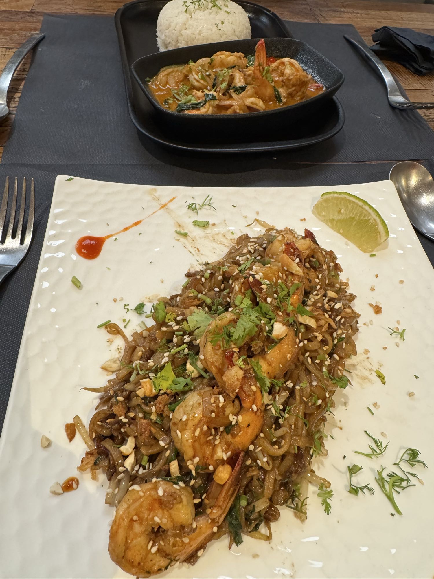 Nouilles sautées aux crevettes