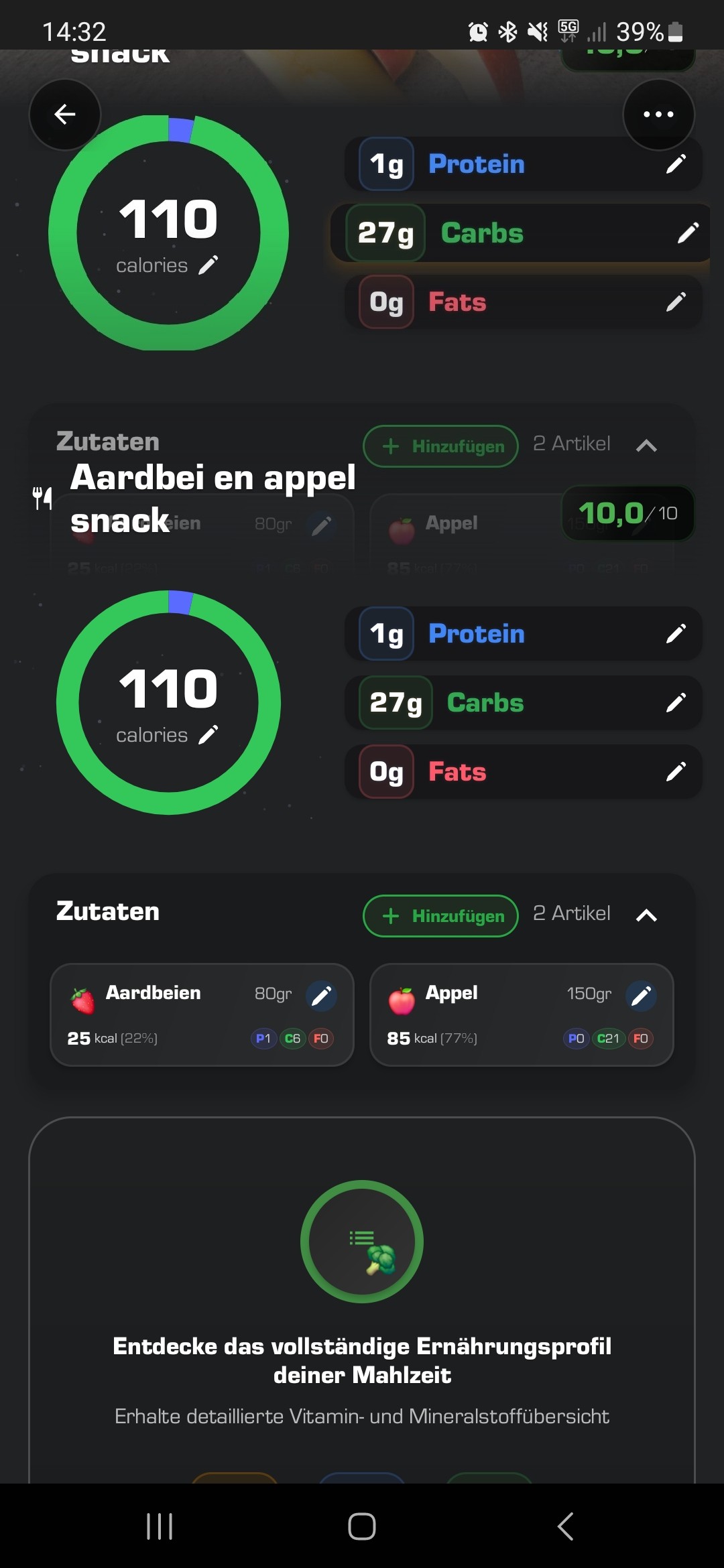 Aardbei en appel snack